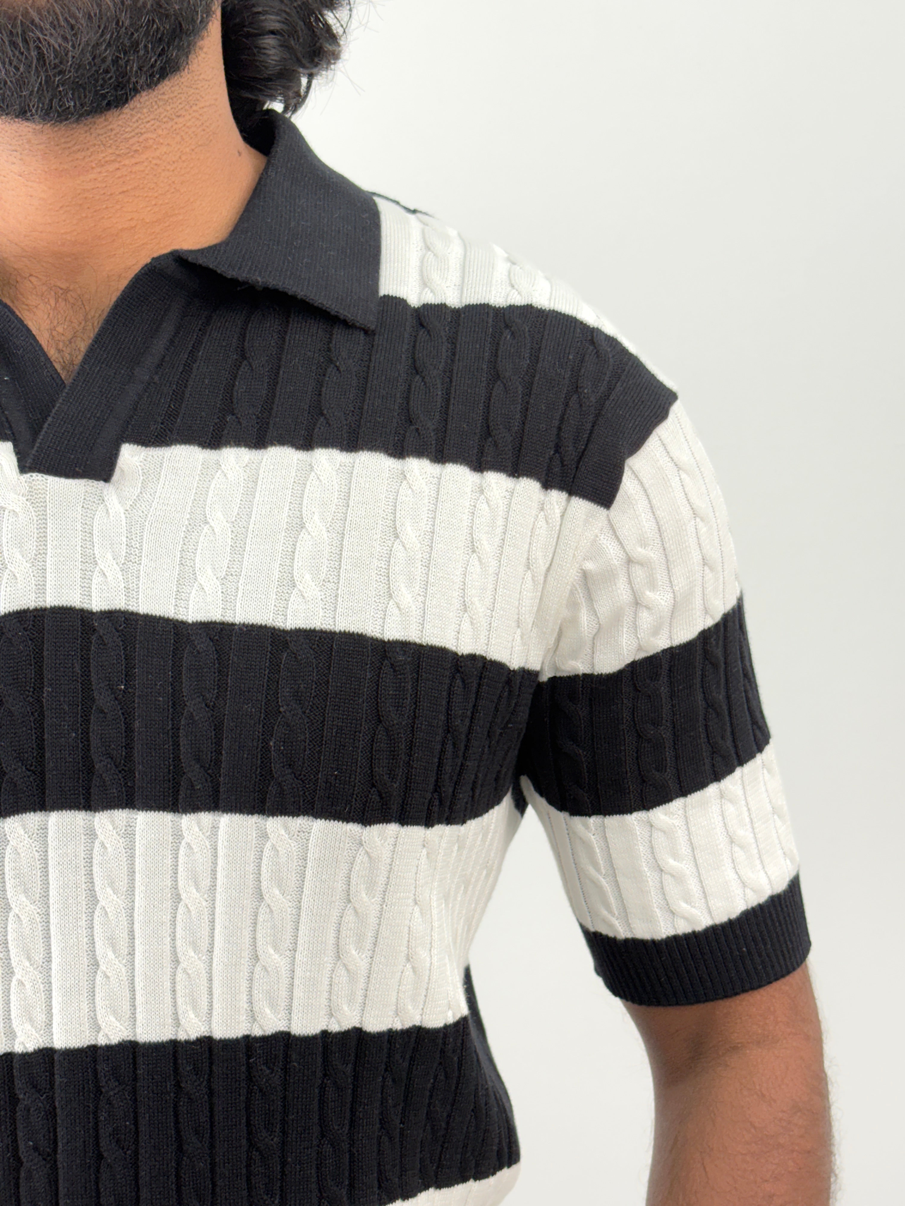 White Black Polo T-Shirt