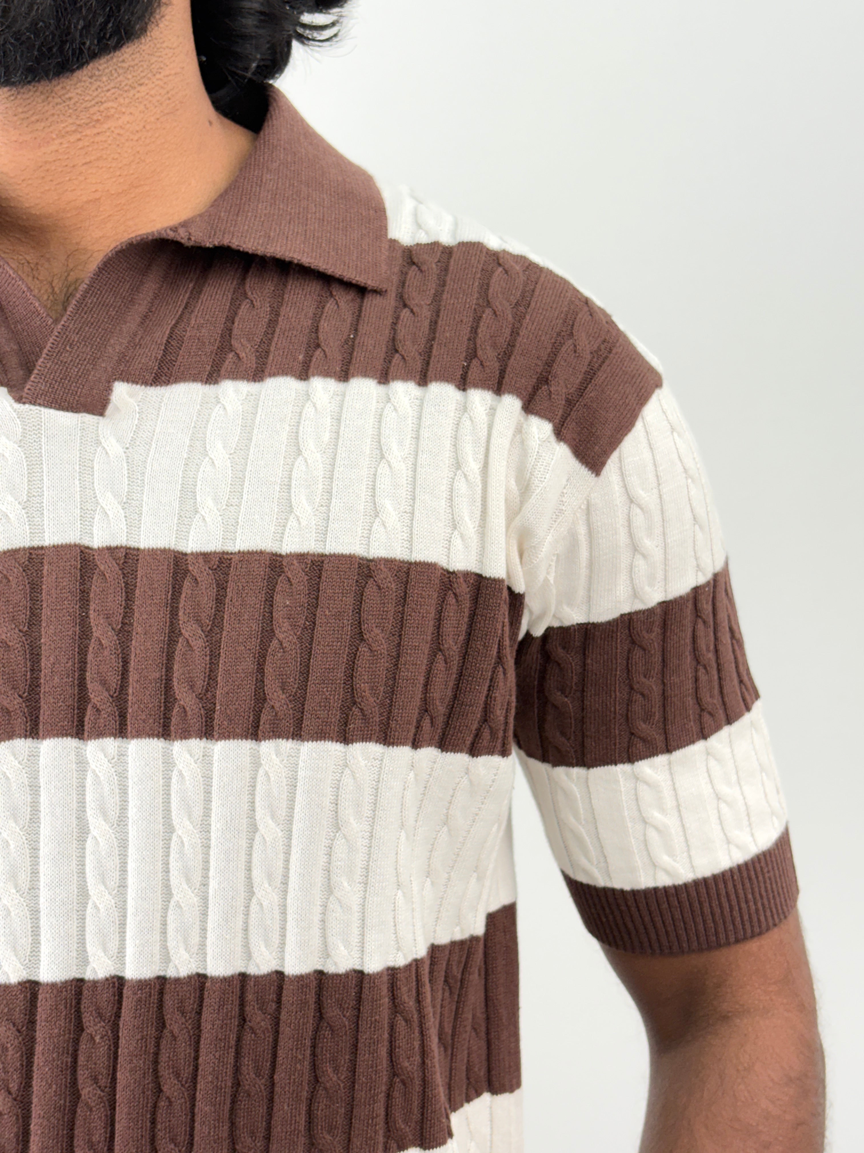 White Brown Polo T-Shirt