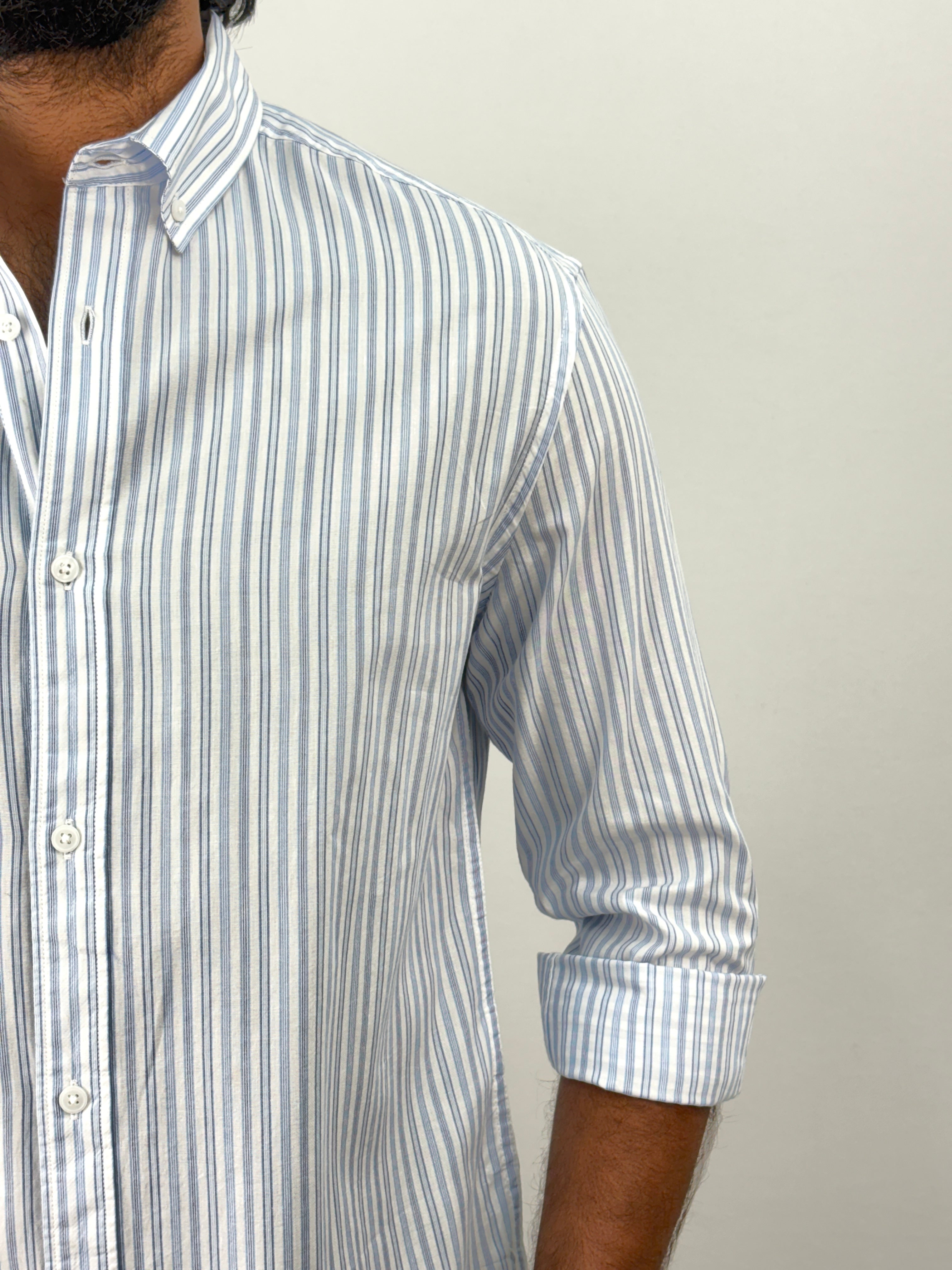 White Blue Stripe Shirt