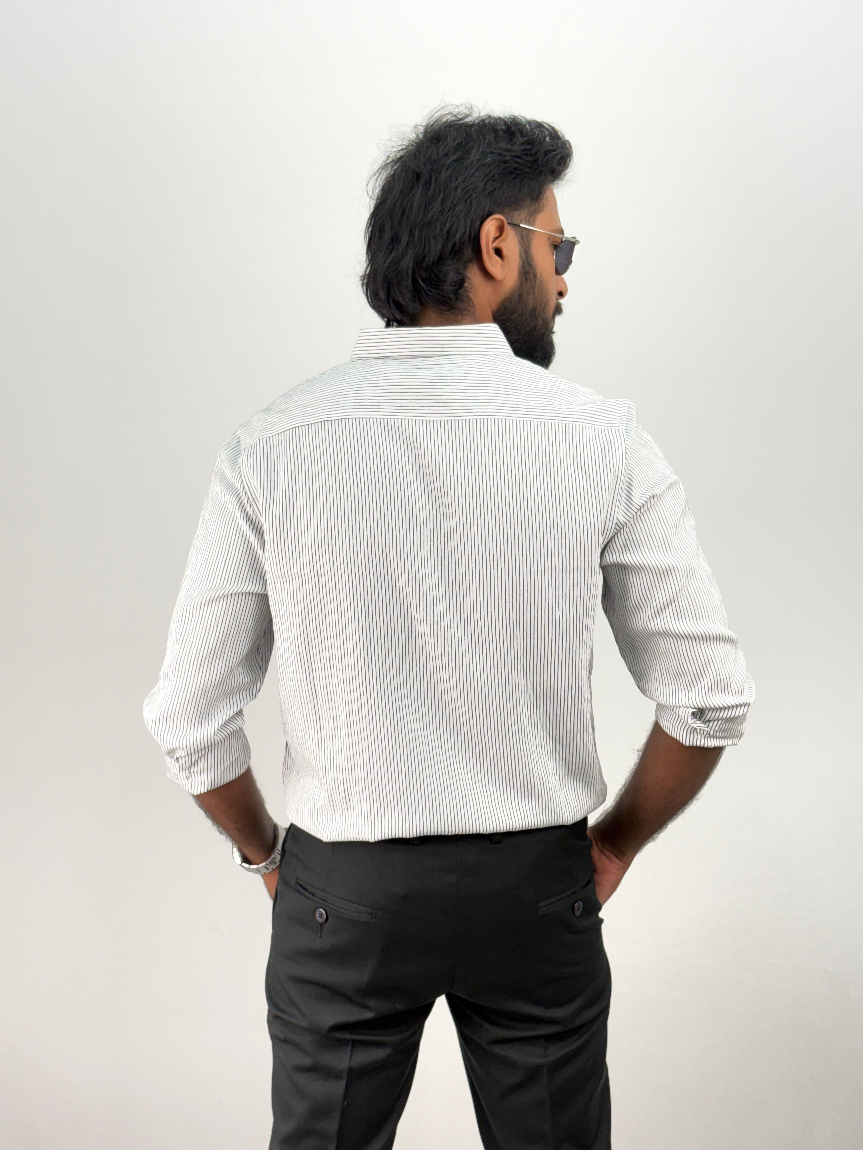 White 1 Stripe Shirt