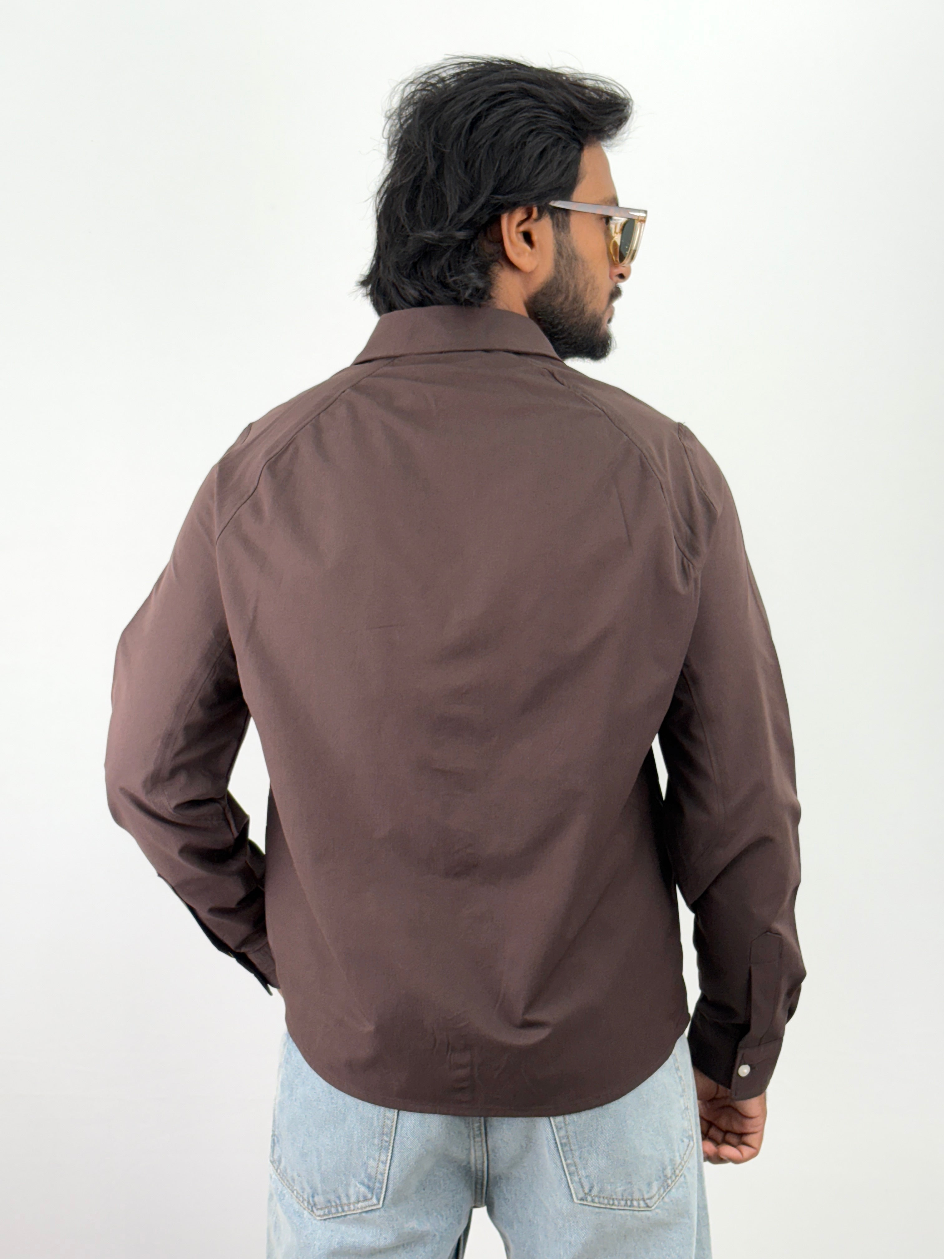 Coffee Brown Oversized Shirt