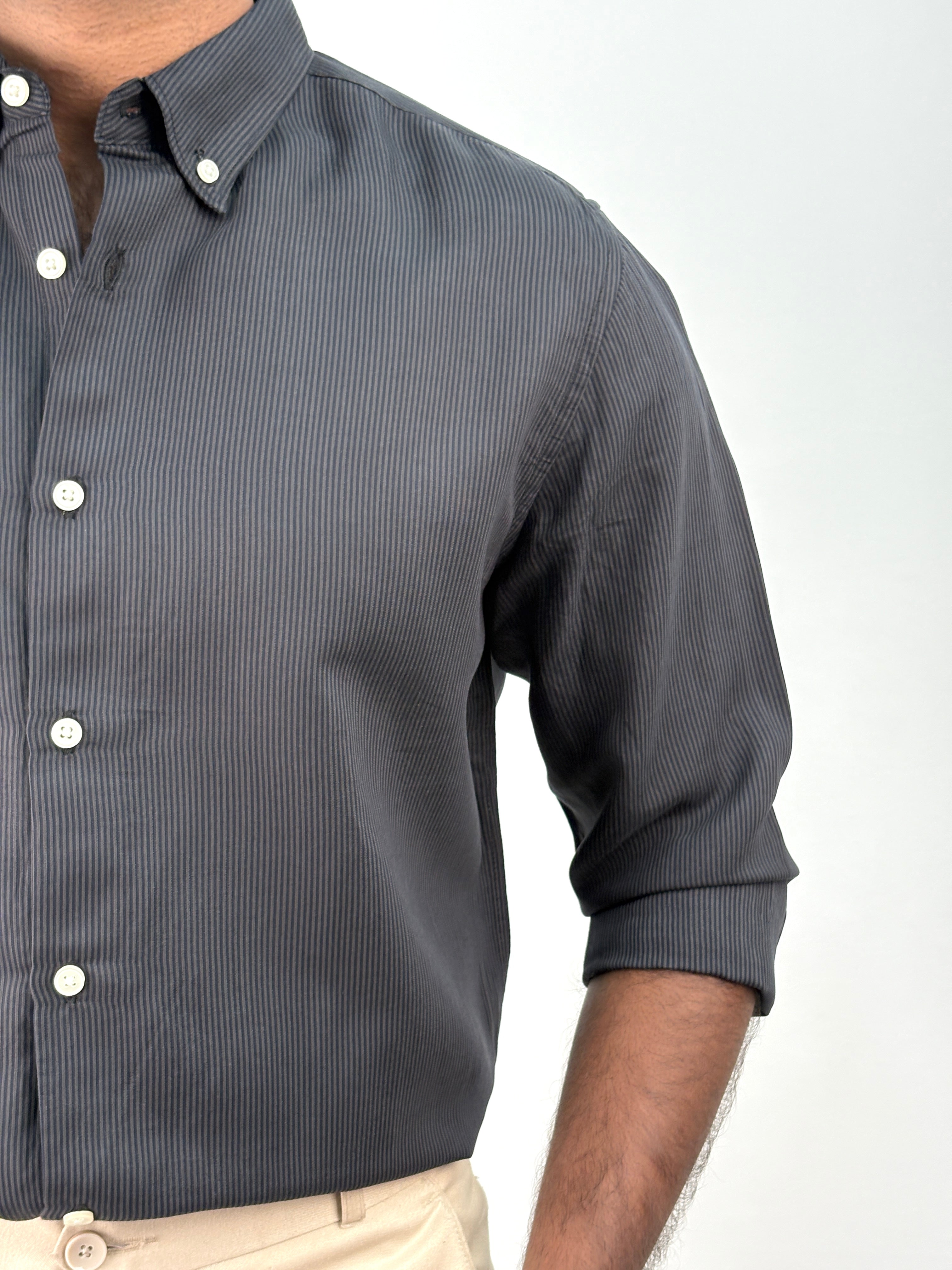 Dark Grey Stripe Shirt