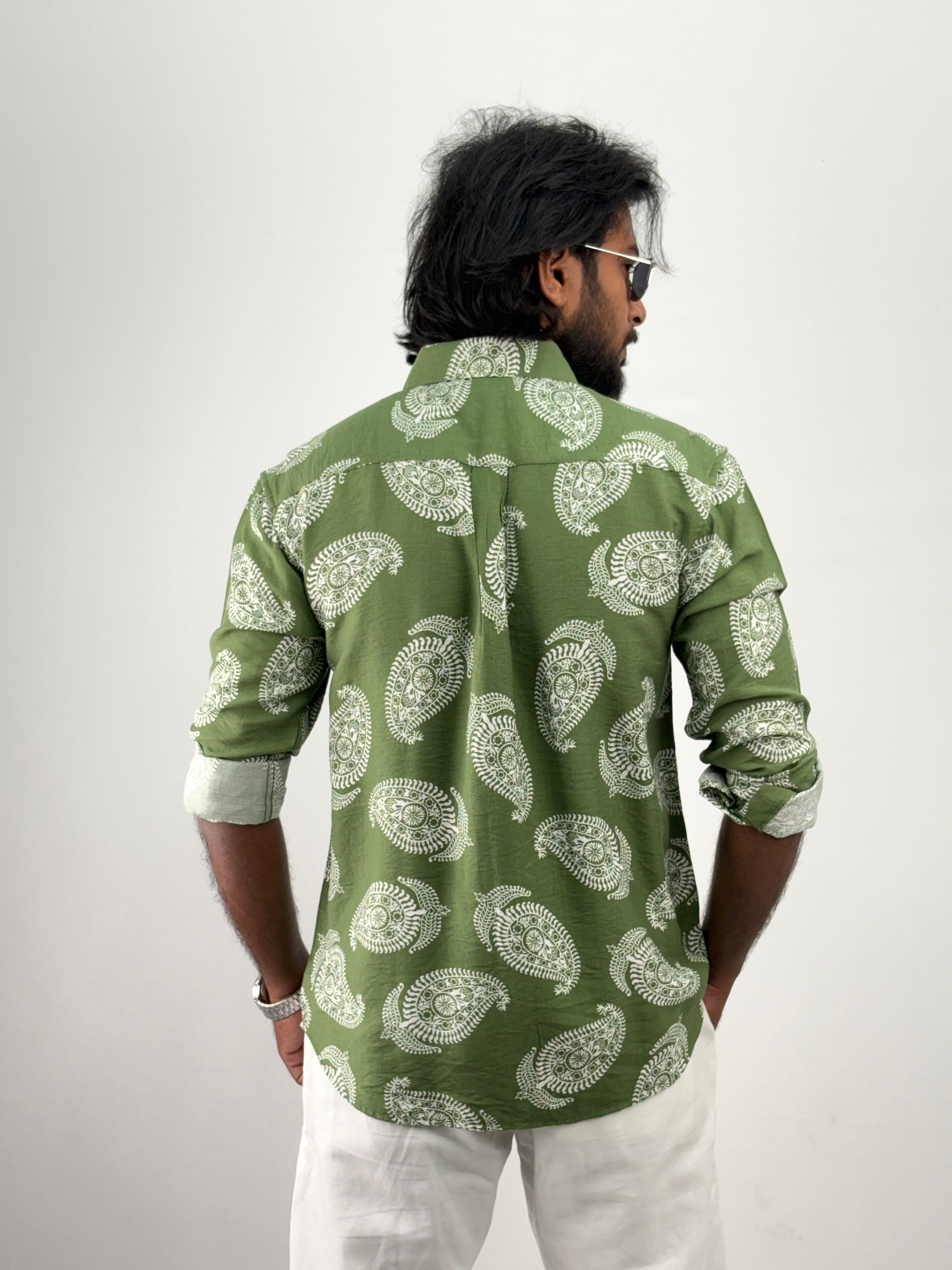 Green Printed Shirt