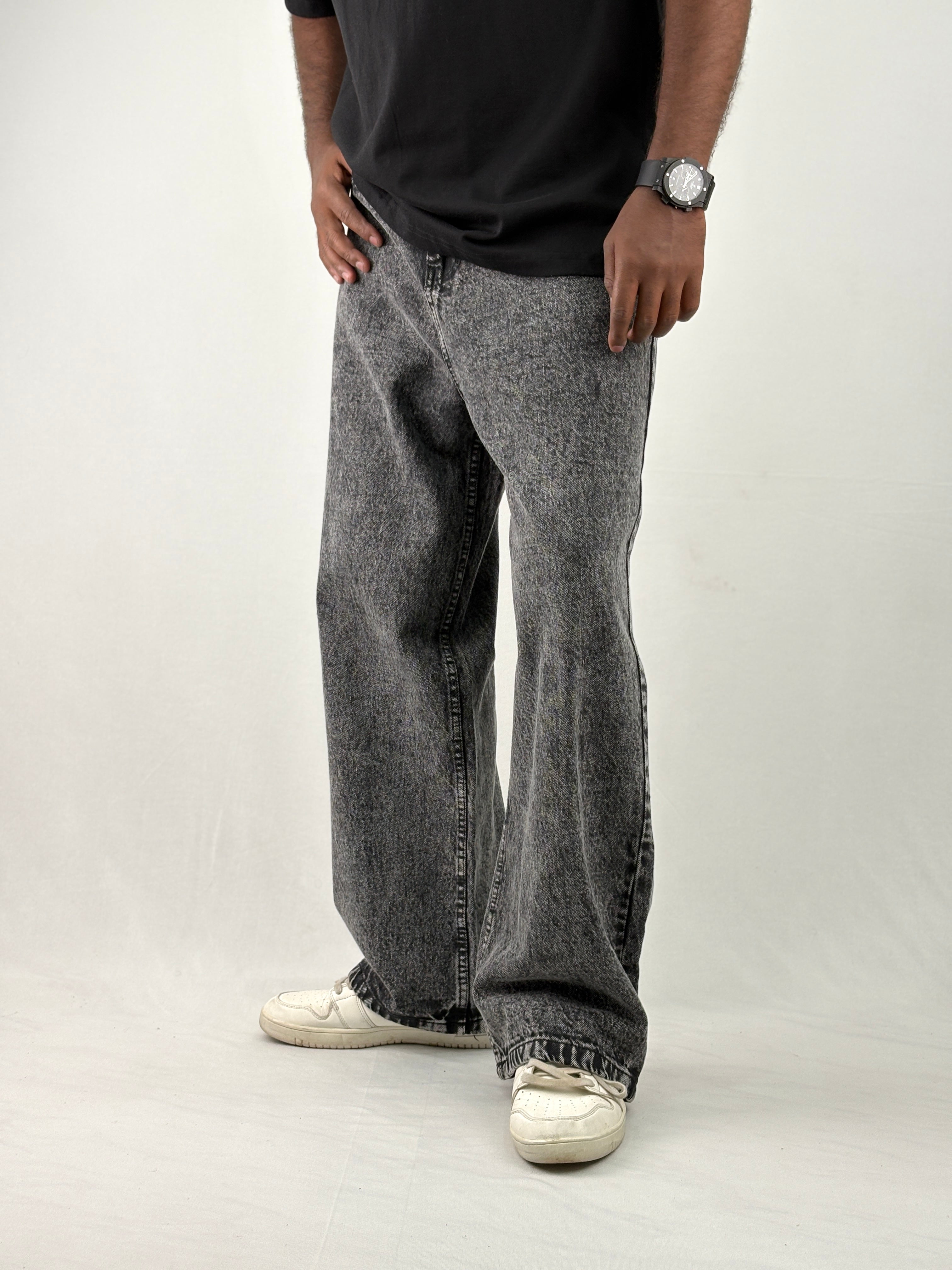 Dark Grey Wide Leg Jean