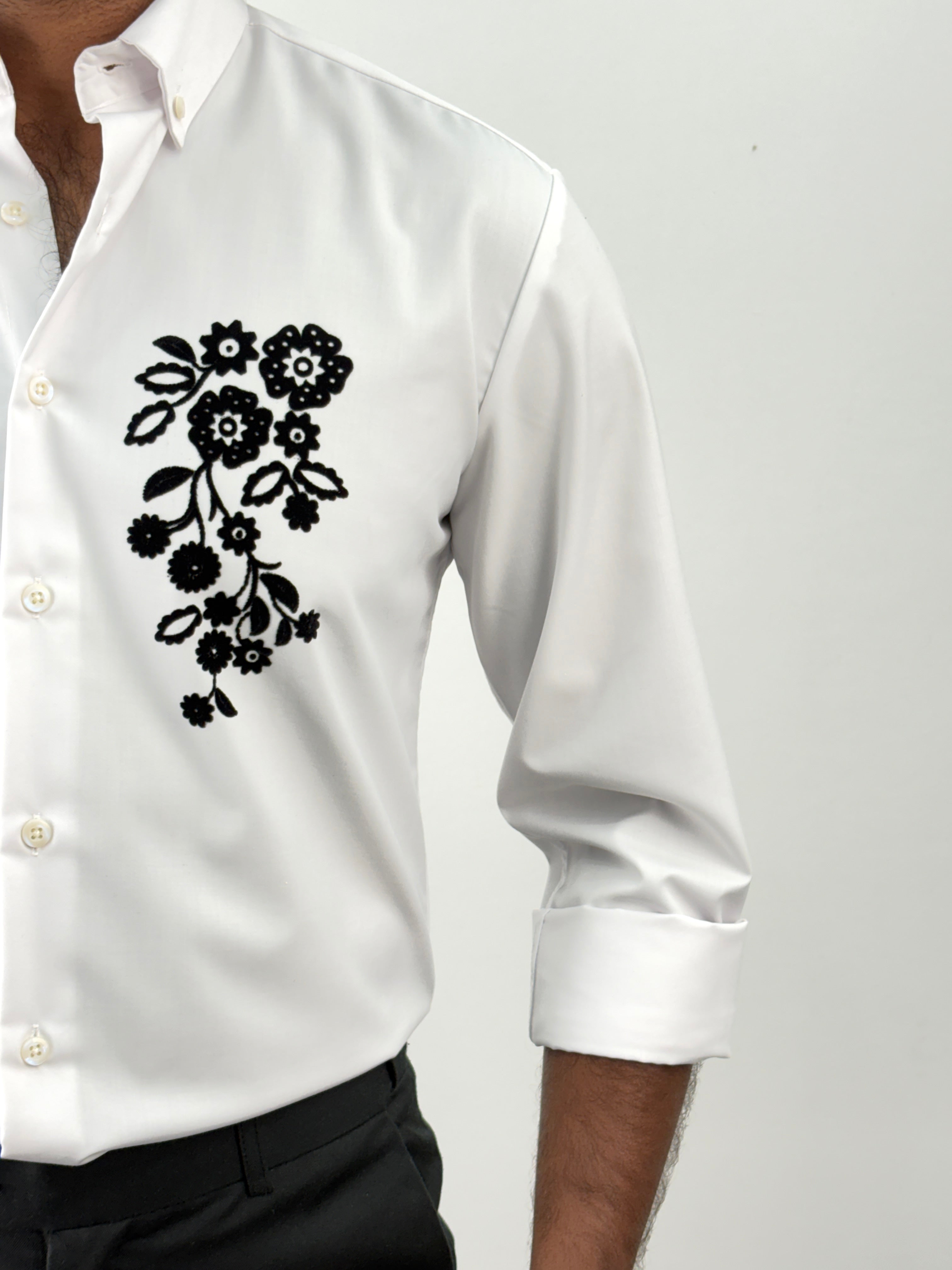 White Flock Printed Shirt 2