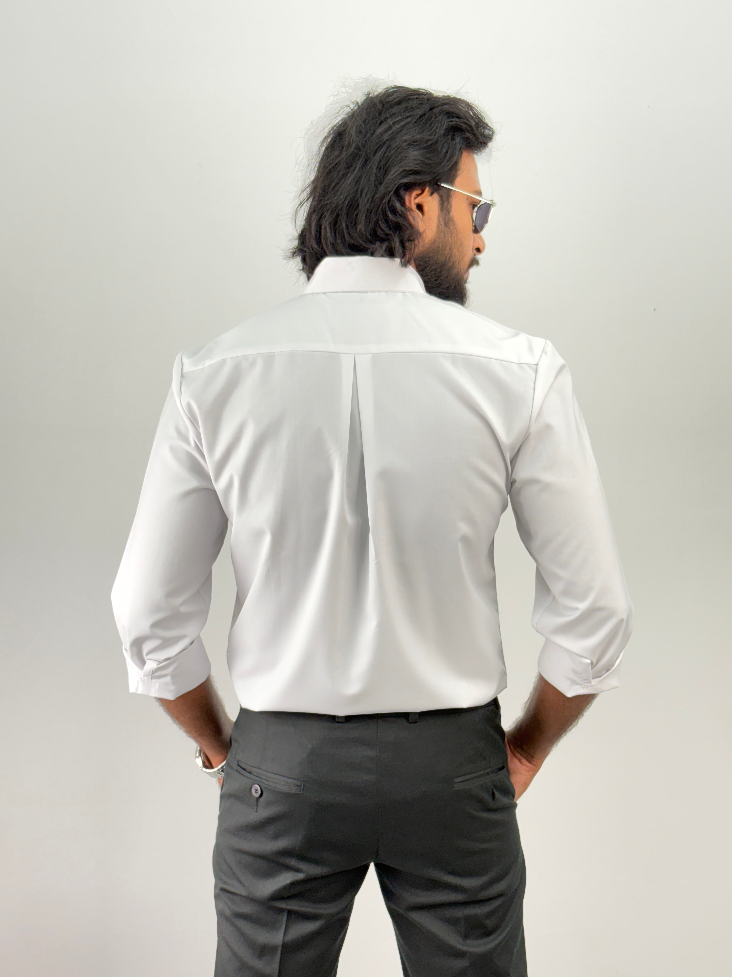 White Flock Printed Shirt 2