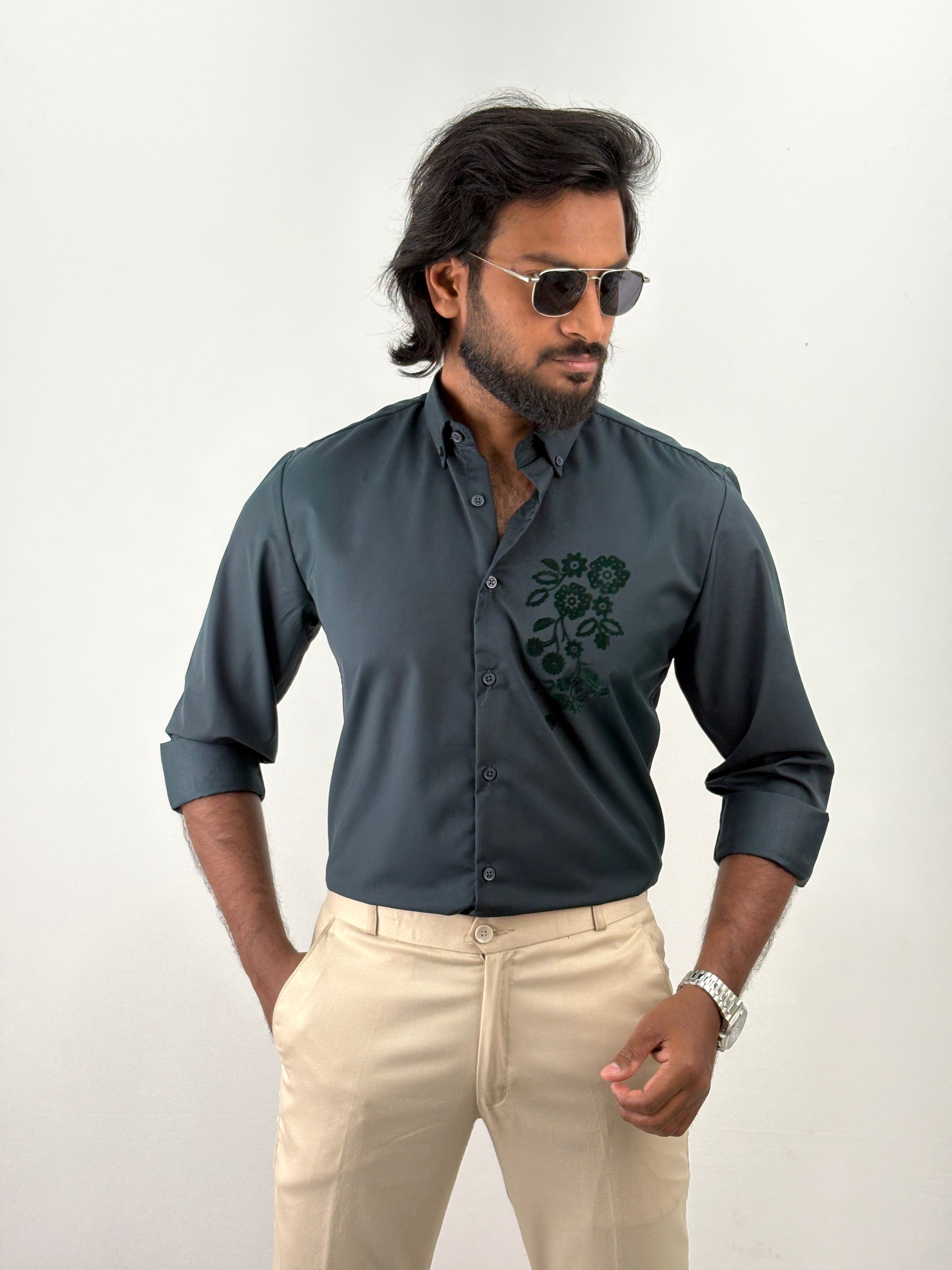 Peacock Flock Printed Shirt 2