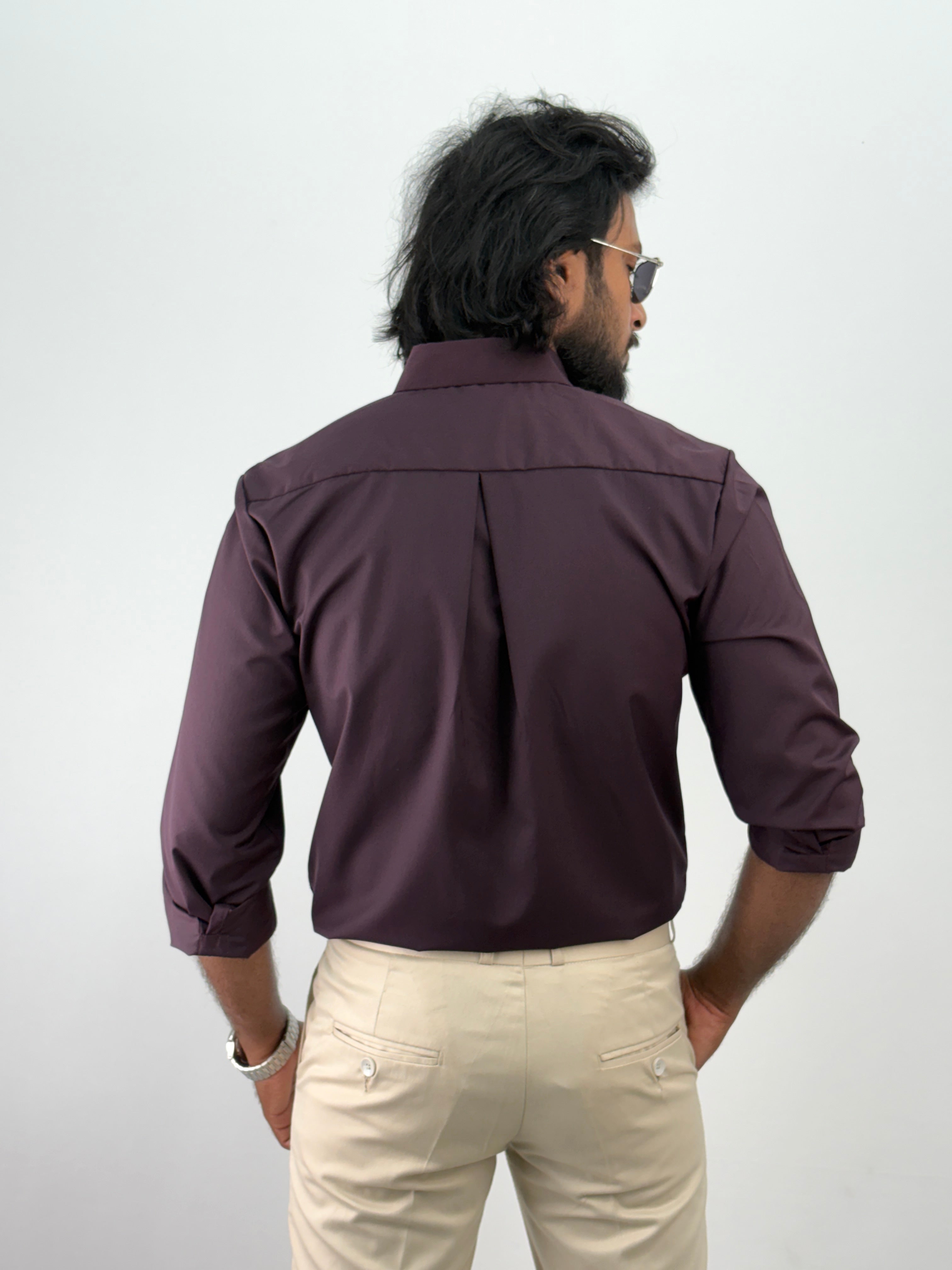 Wine Flock Printed Shirt 2