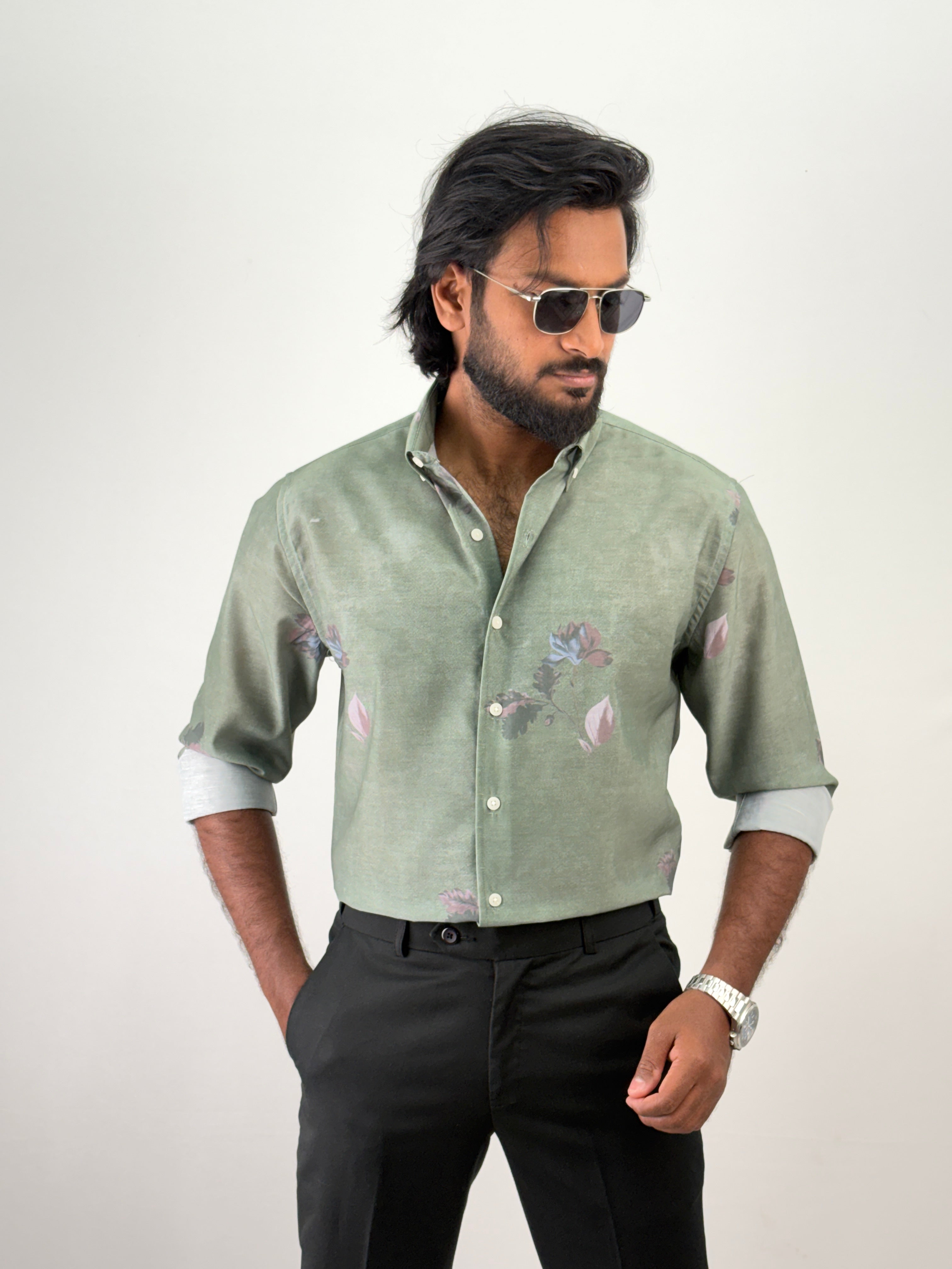 Green Printed Shirt 2