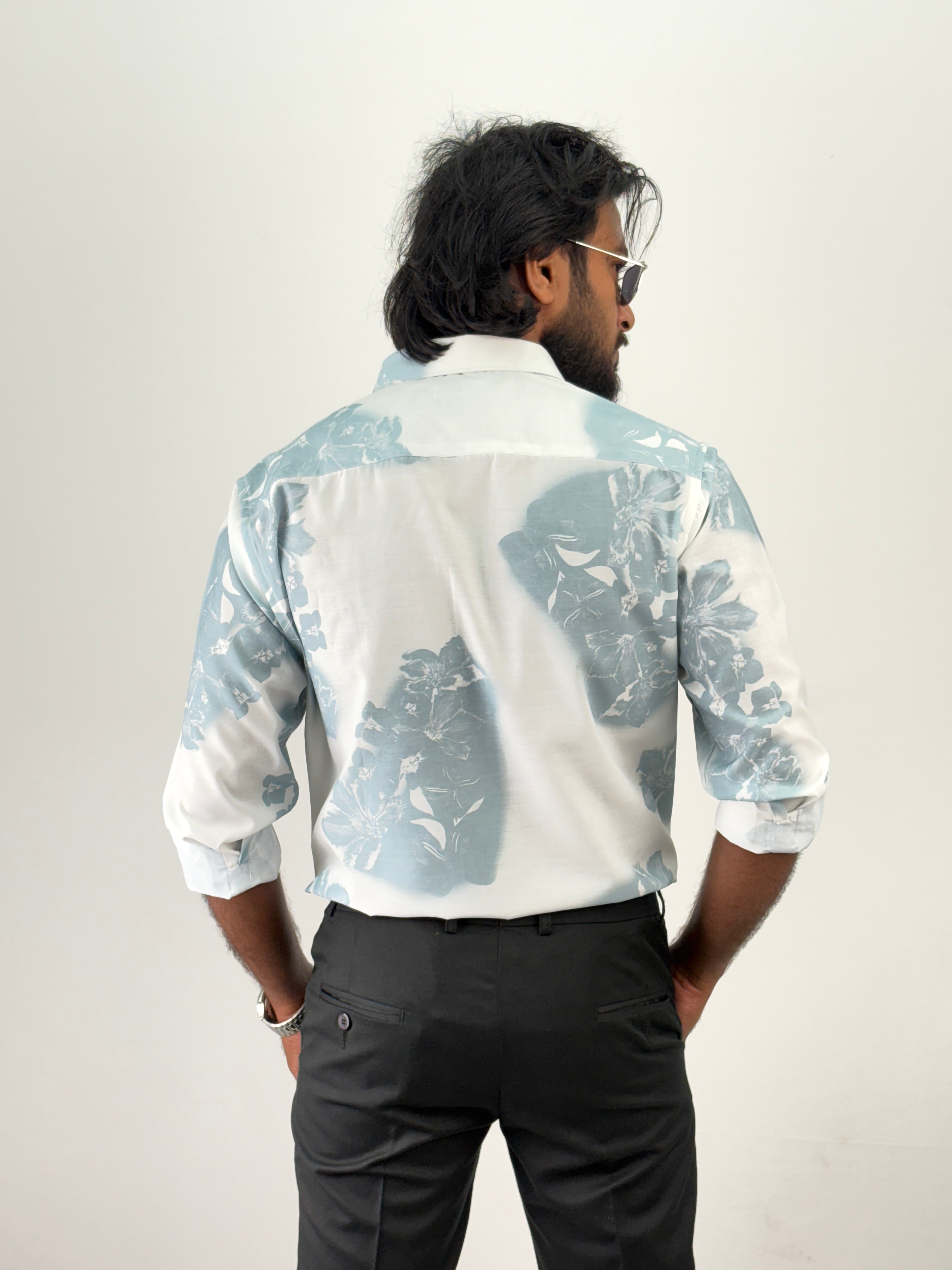 Ice Blue Printed Shirt 2