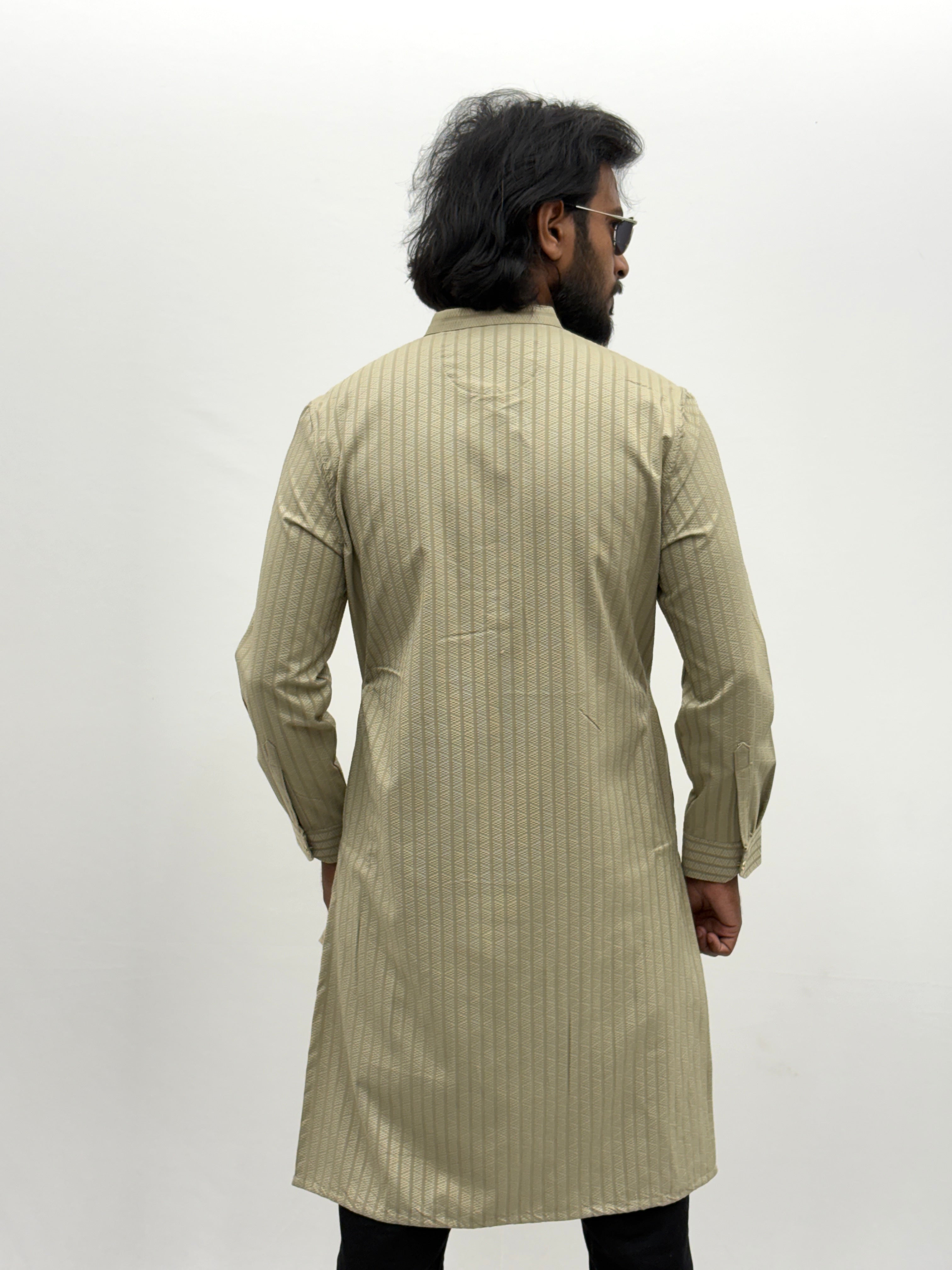 Beige Textured Kurta