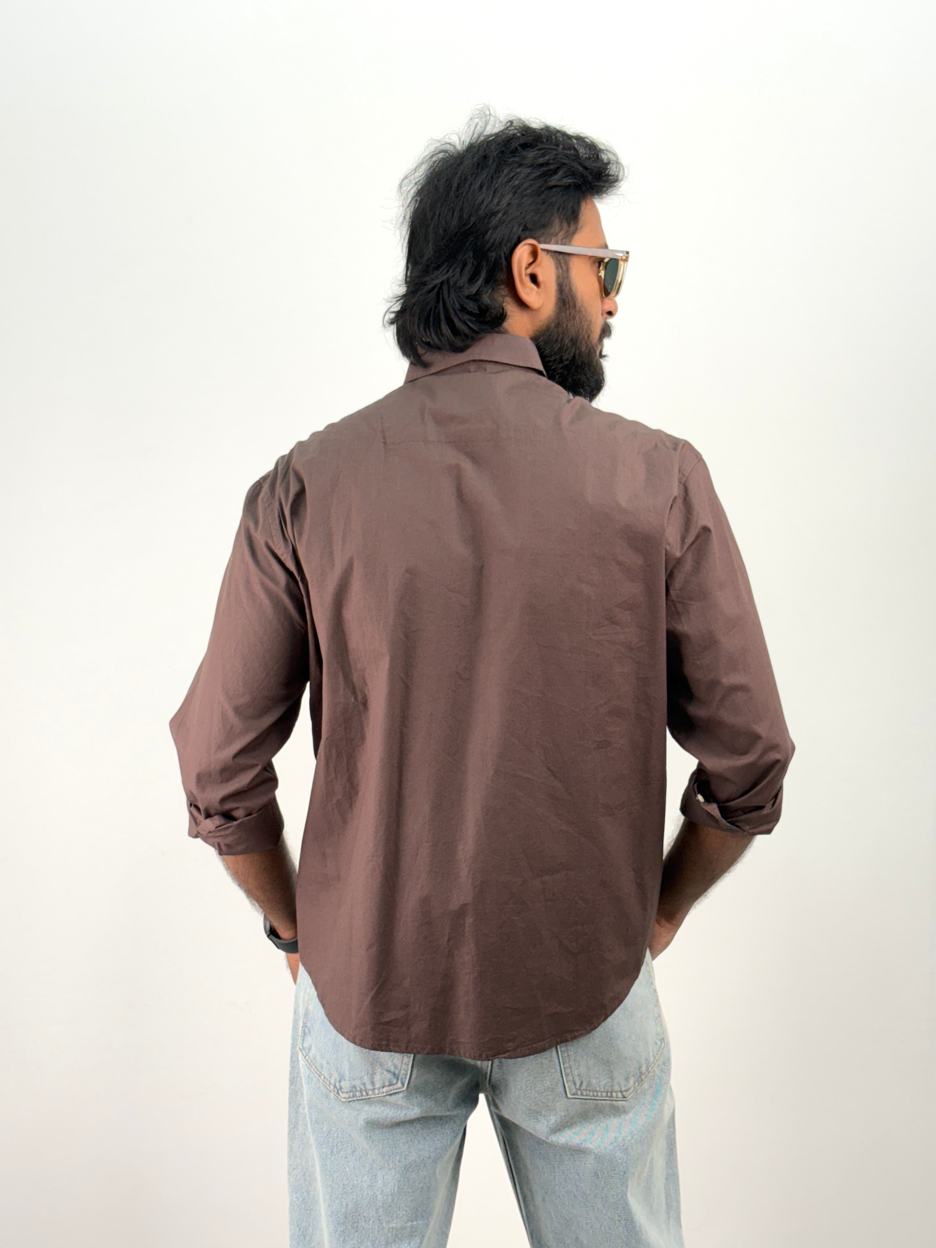 Brown Embroidery Shirt