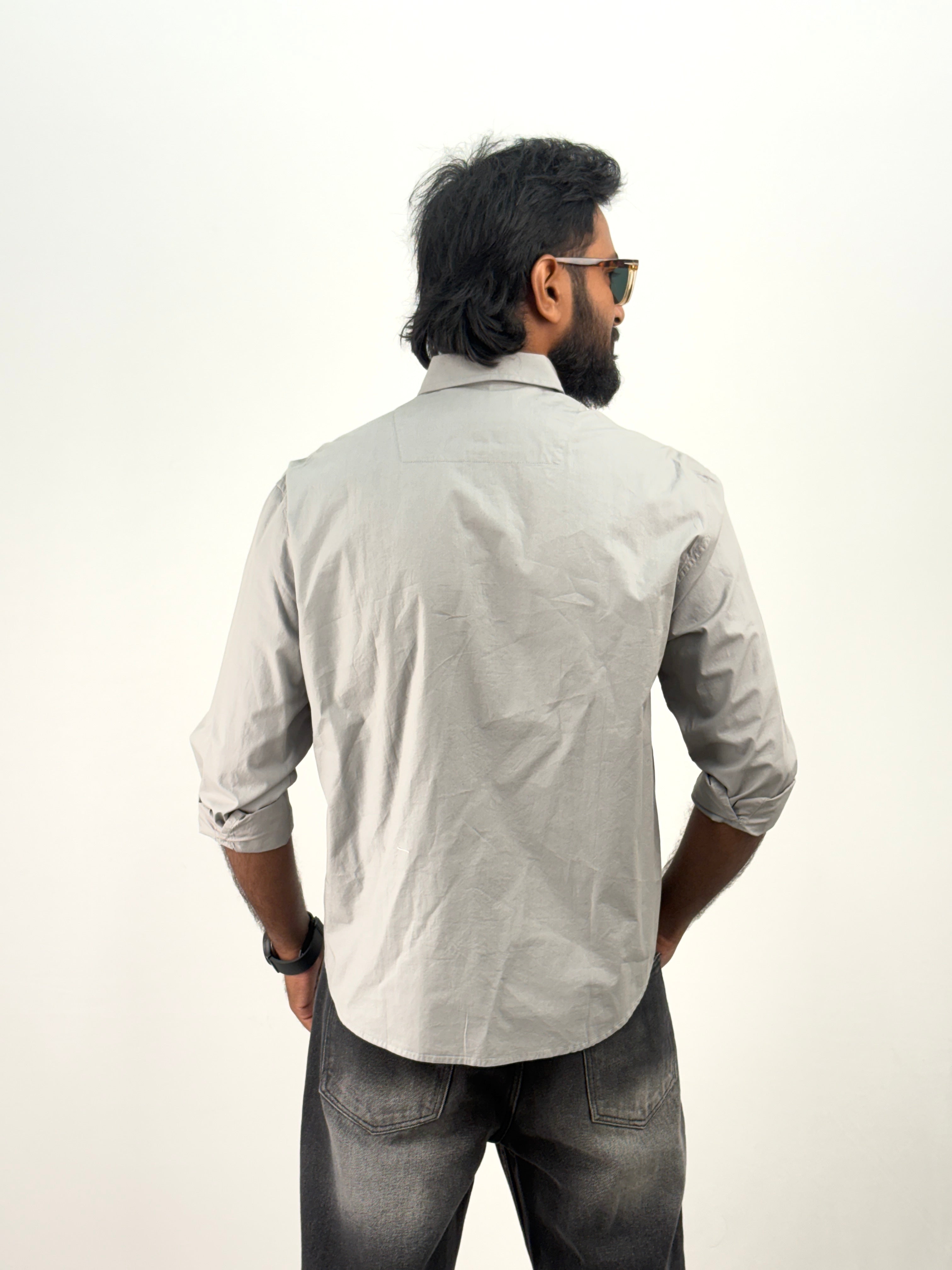 Grey Embroidery Shirt