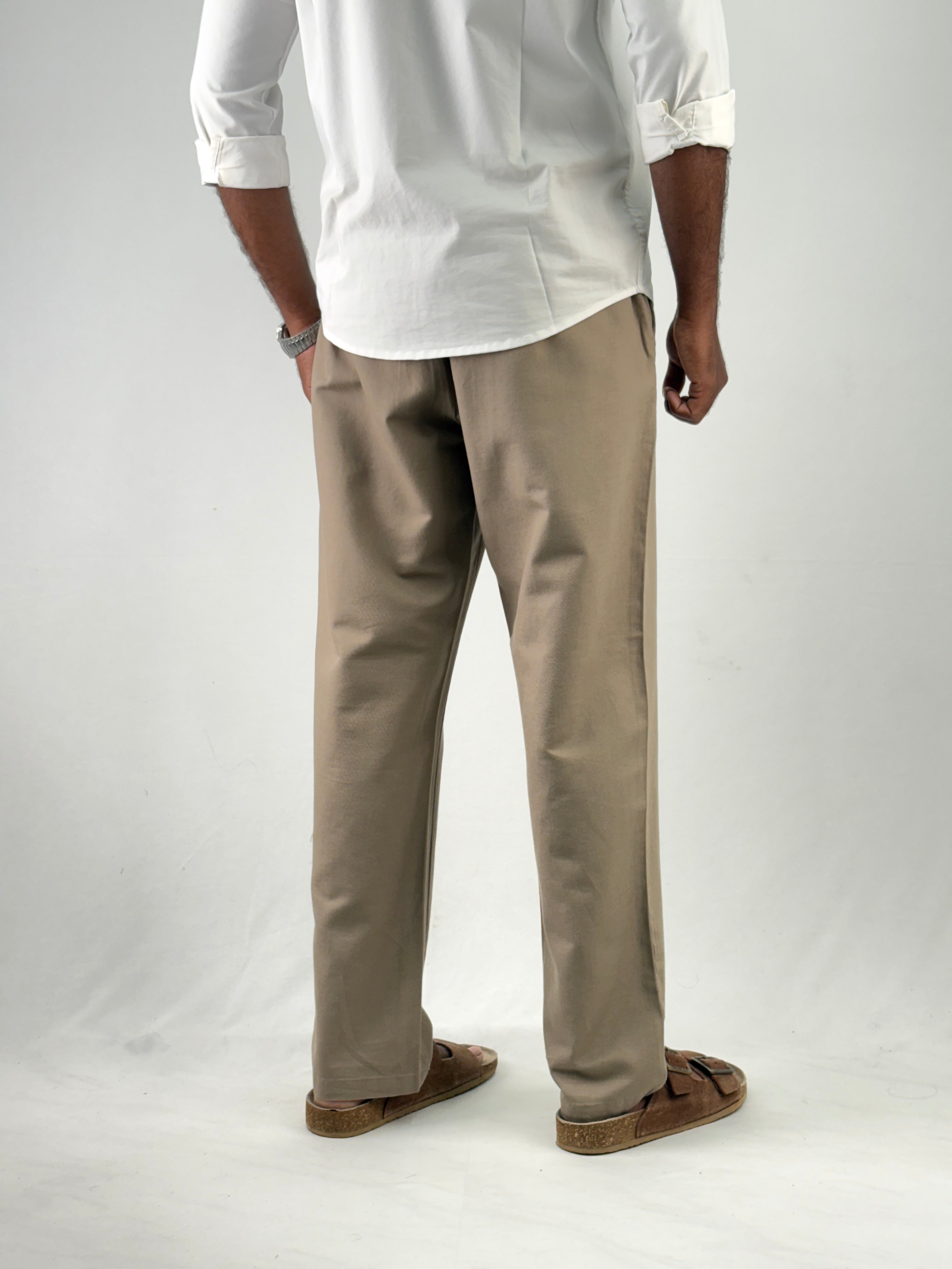 Light Brown Relaxed Fit Linen Pant 3