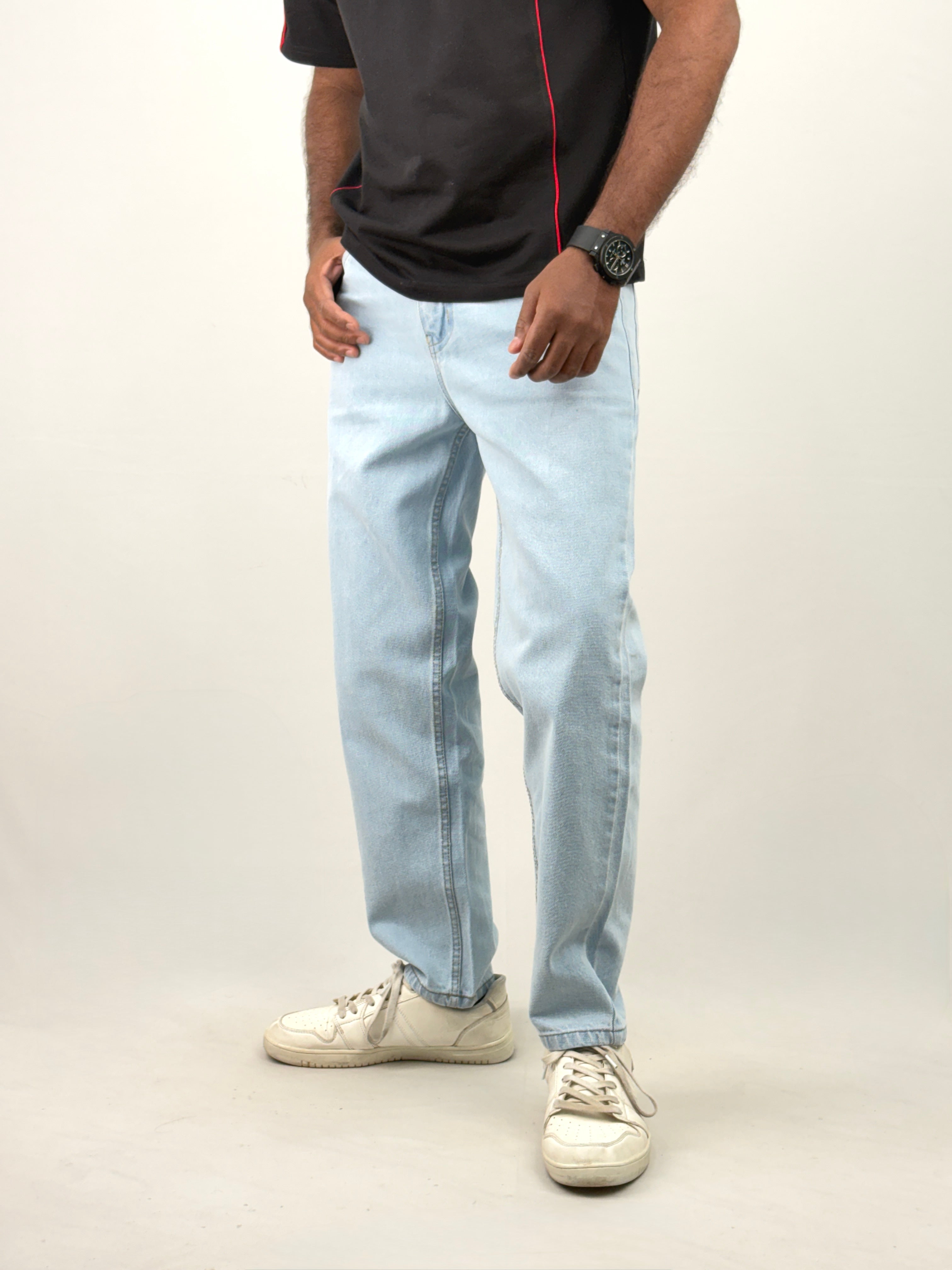 Ice Blue Semi Baggy Jean