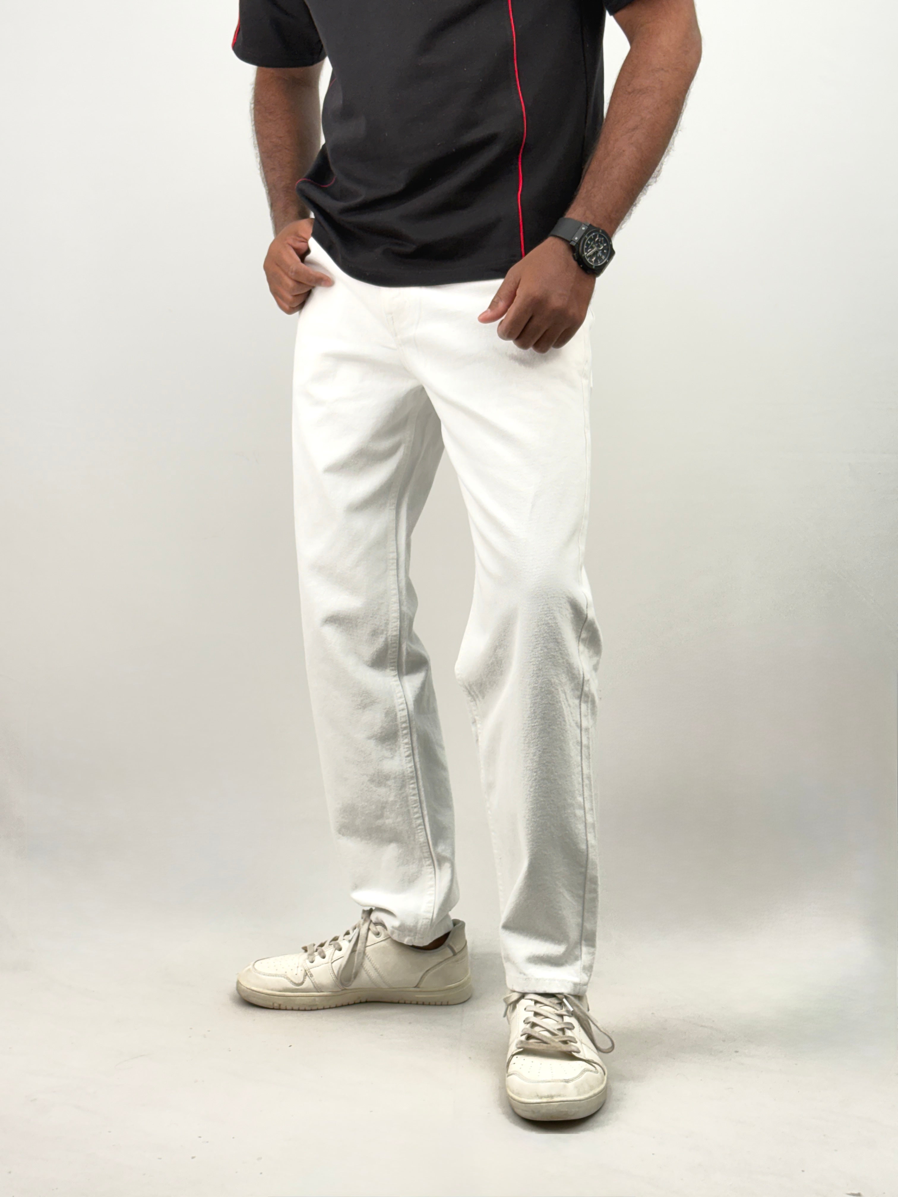 White Semi Baggy Jean