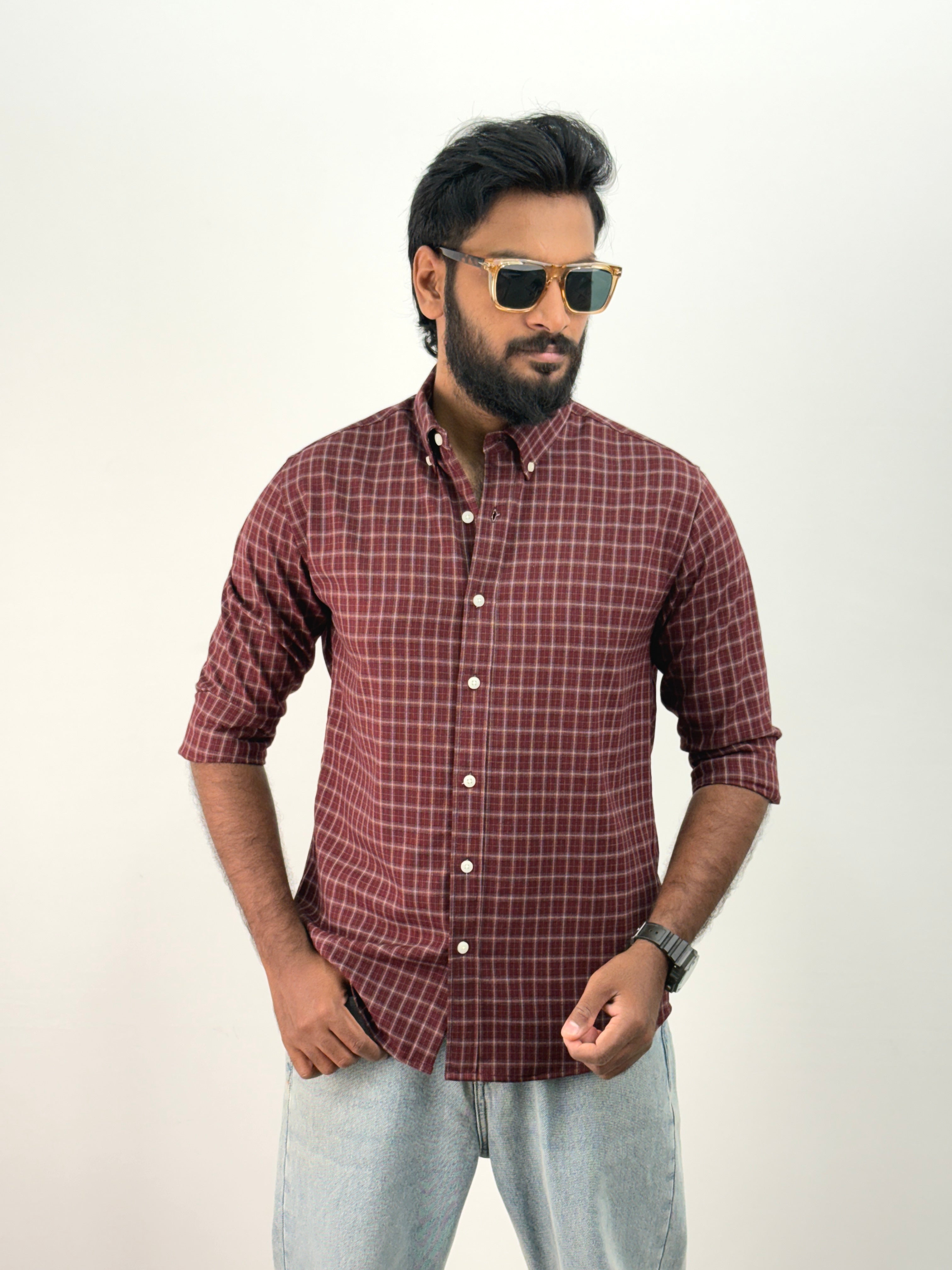 Maroon Flannel Shirt