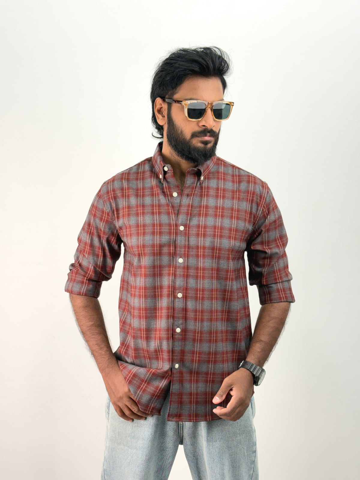 Brick Red Flannel Shirt