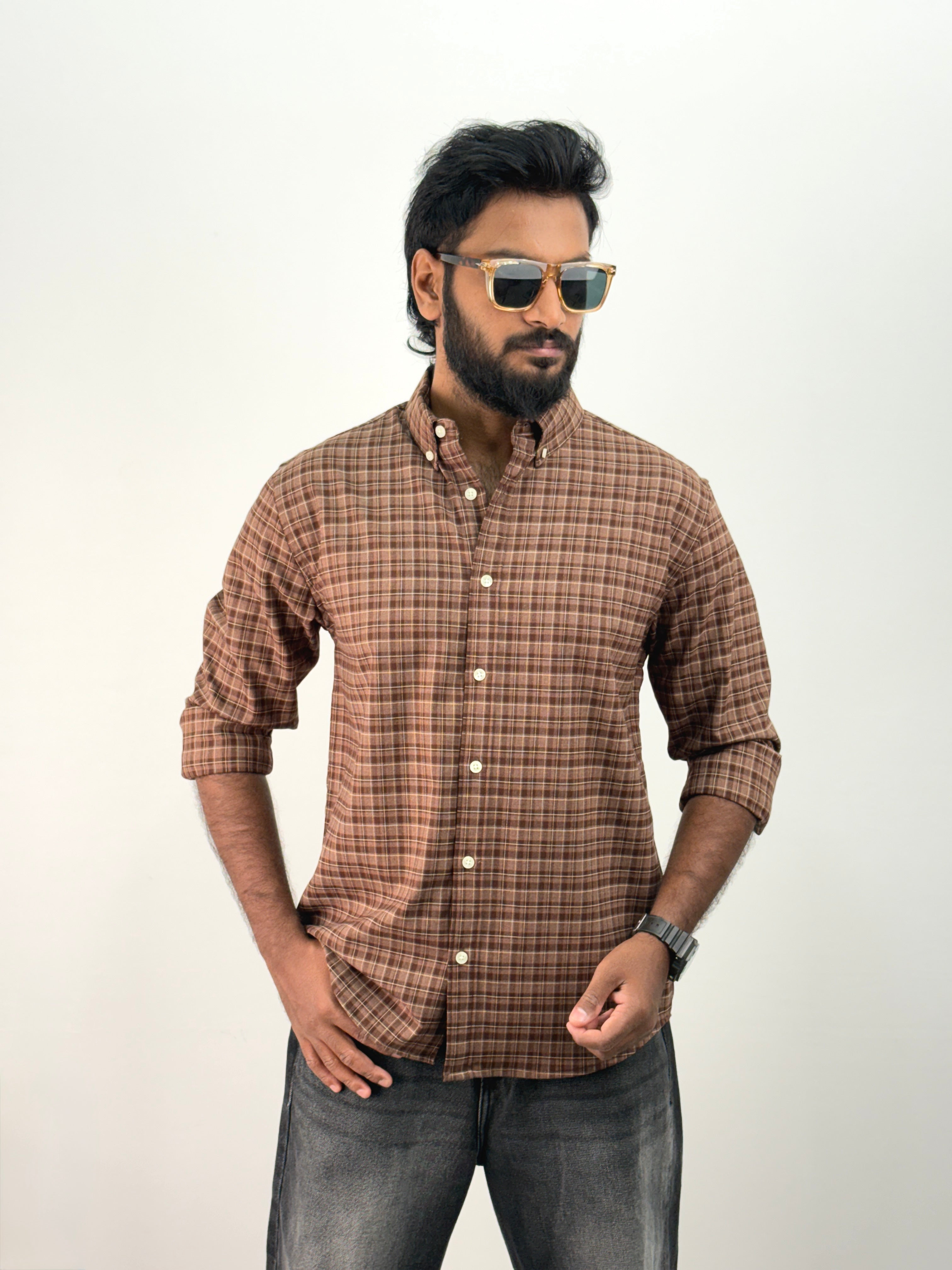 Coffee Flannel Shirt