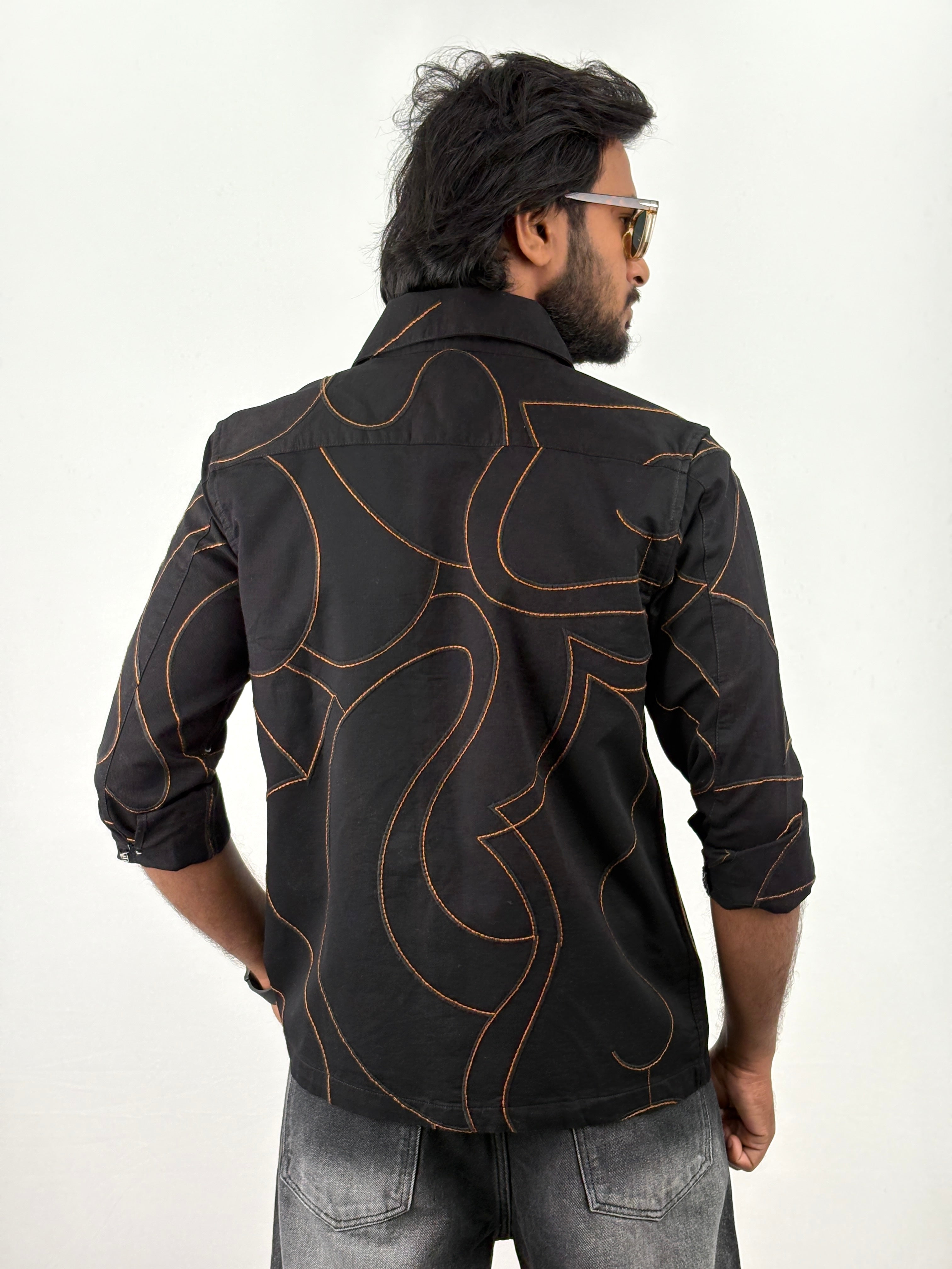 Black Embroidery Shacket