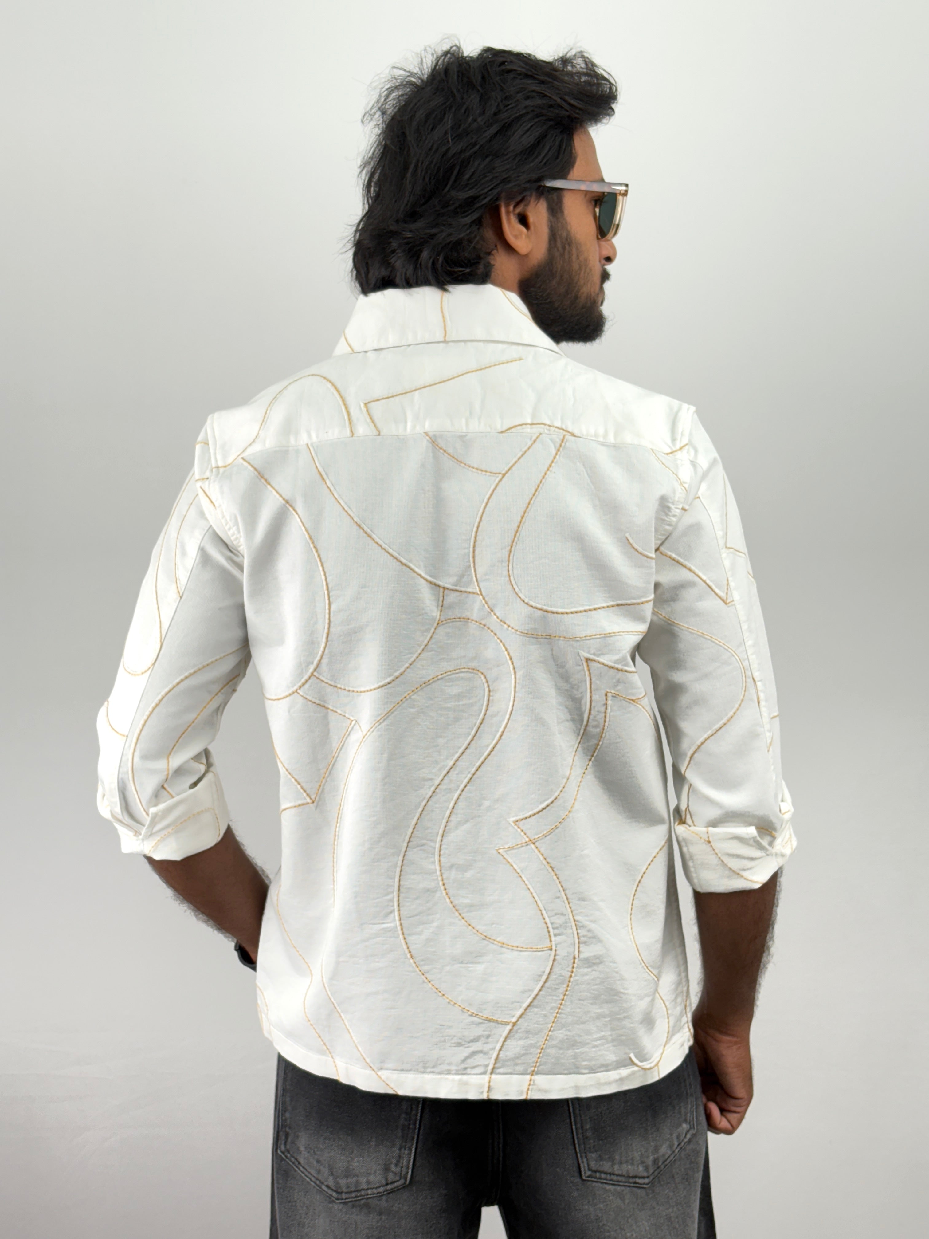 White Embroidery Shacket
