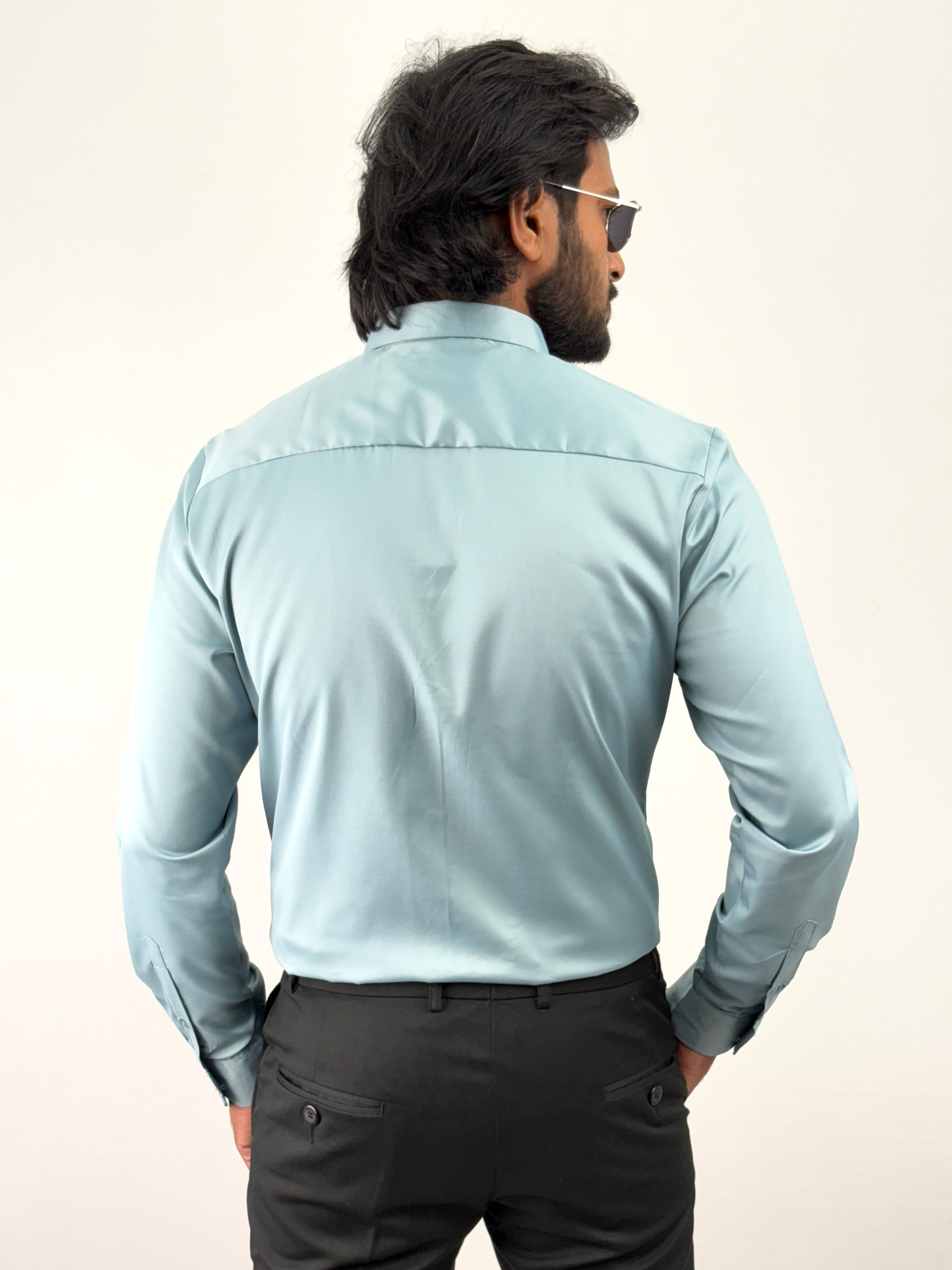 Aqua Green Sateen Shirt
