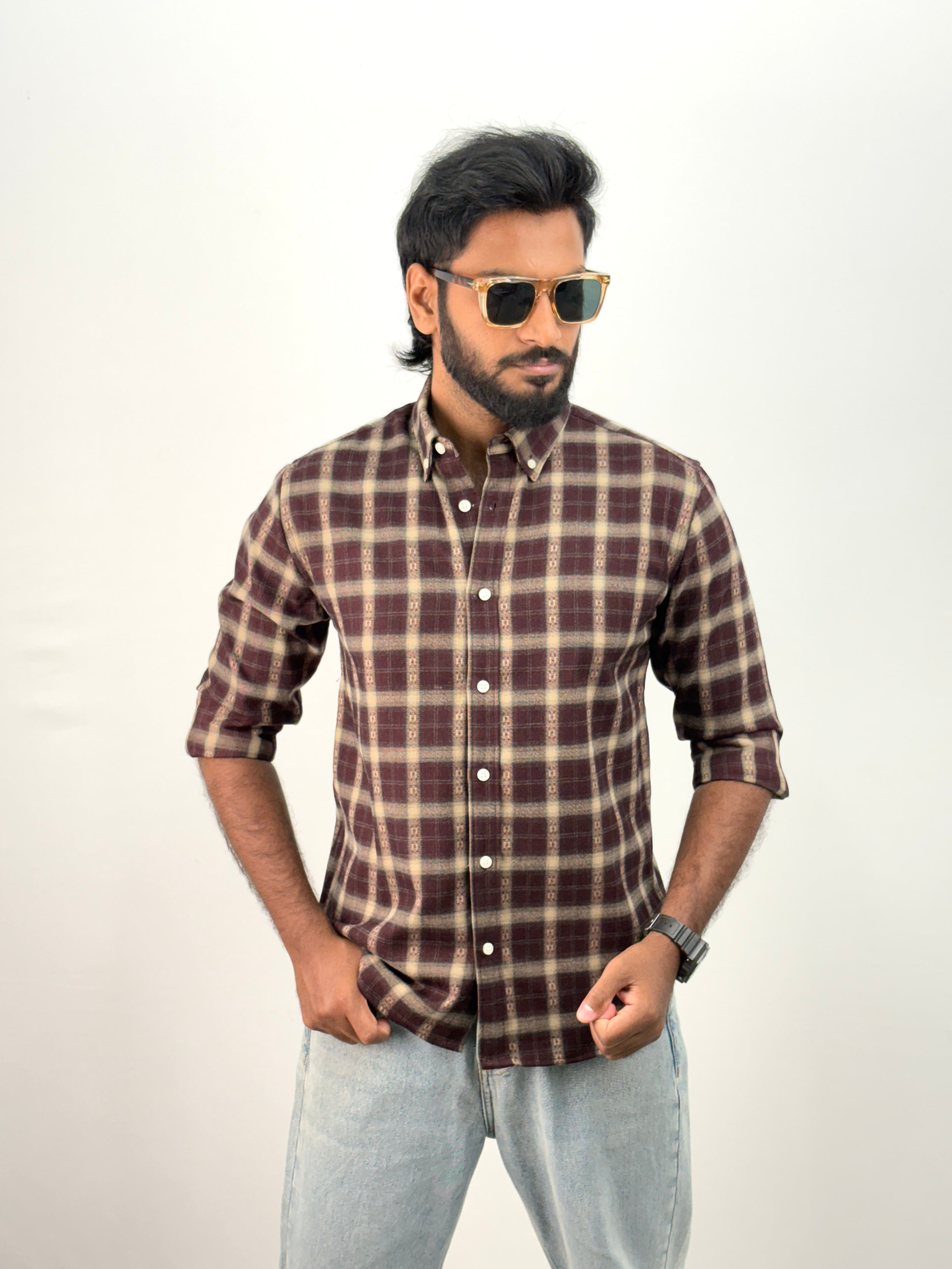Wine Flannel Shirt
