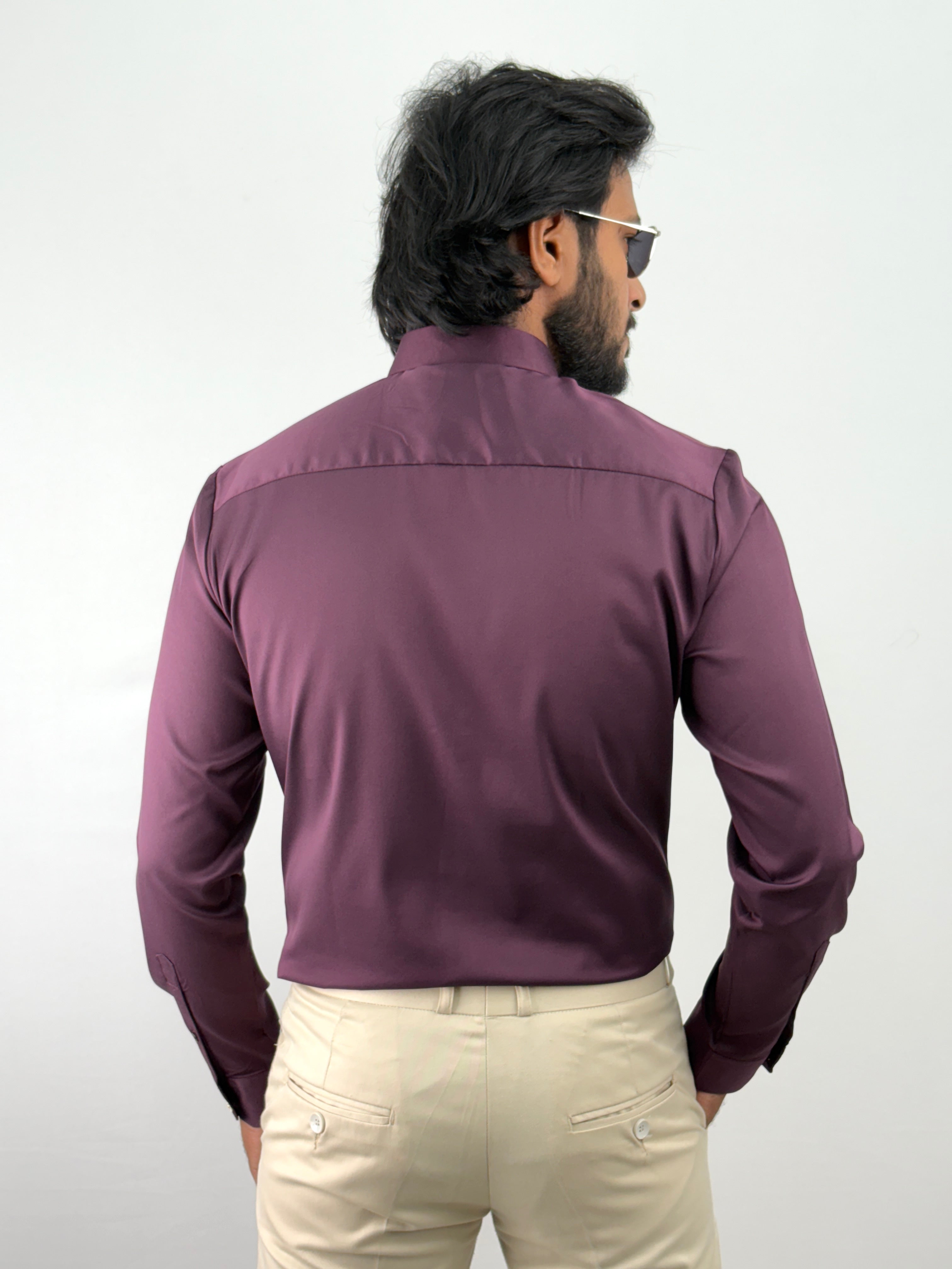 Wine Sateen Shirt