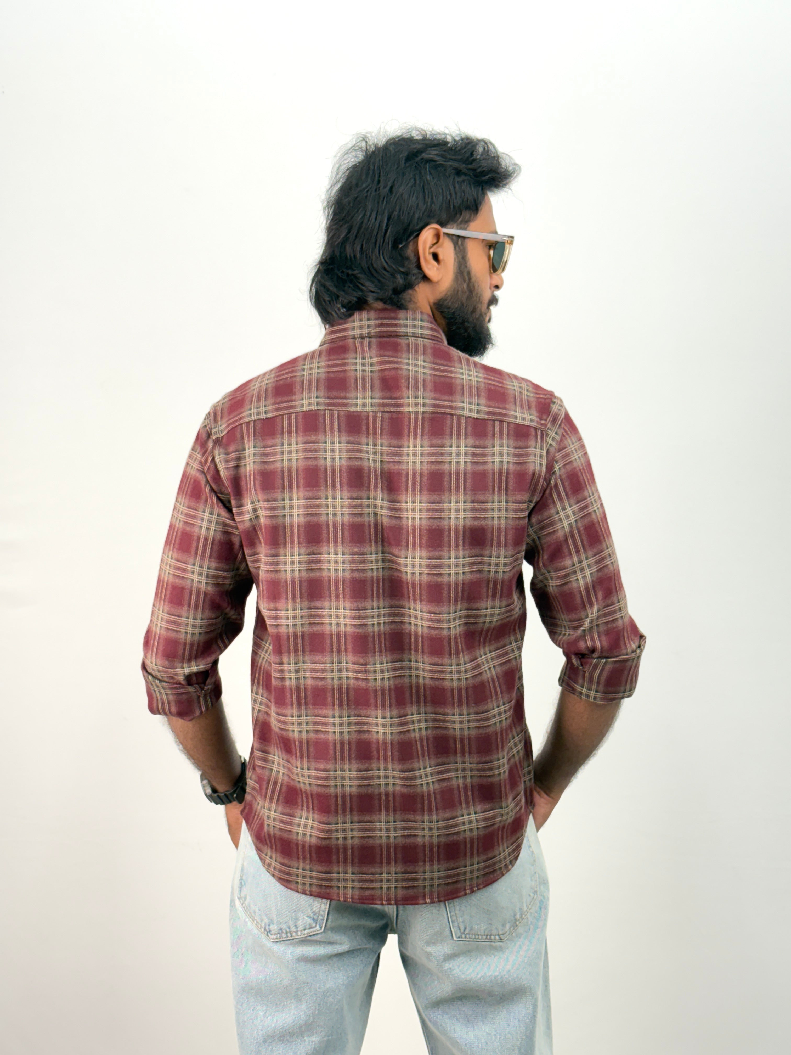 Maroon Flannel Shirt