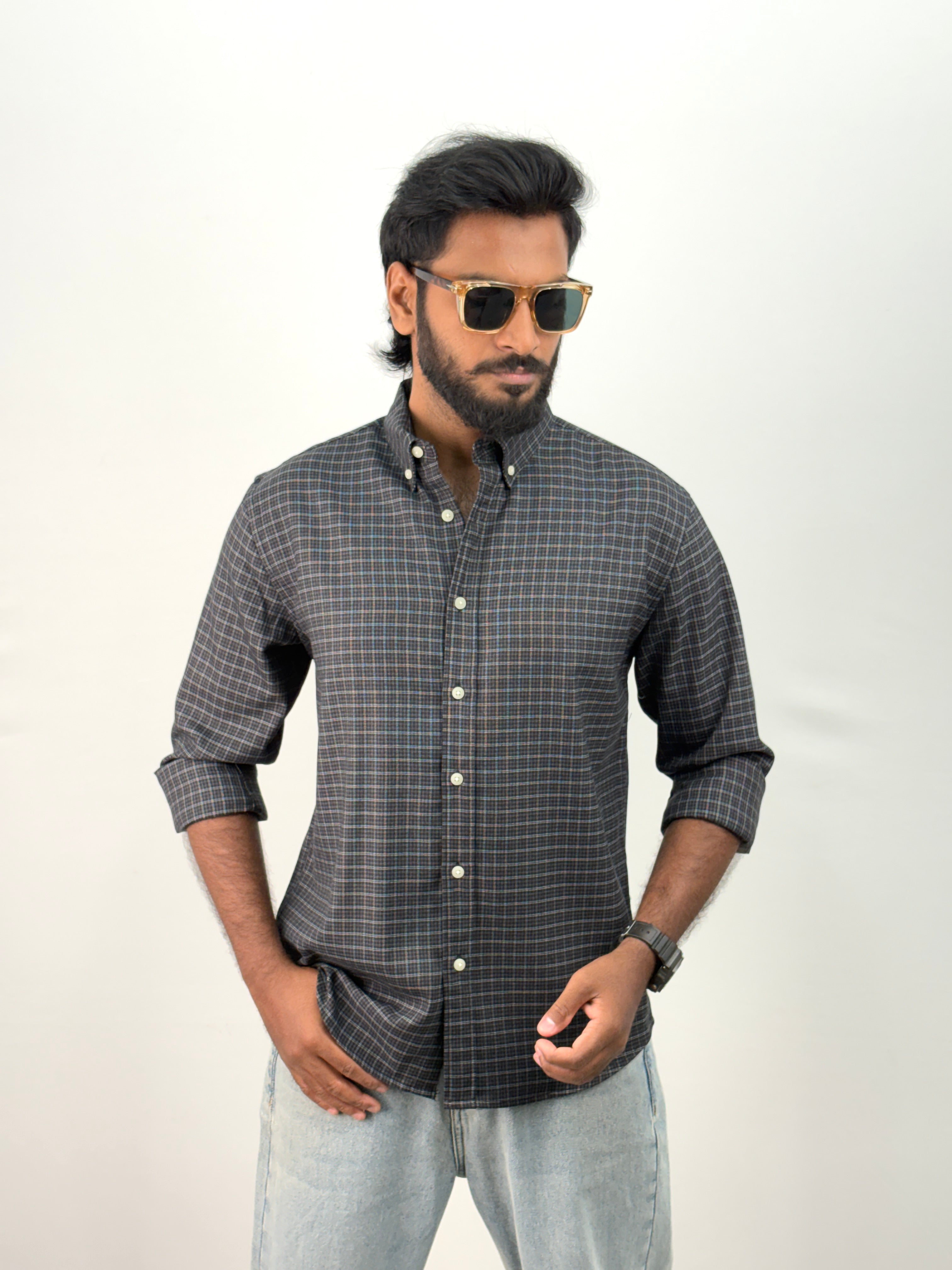 Dark Grey Flannel Shirt