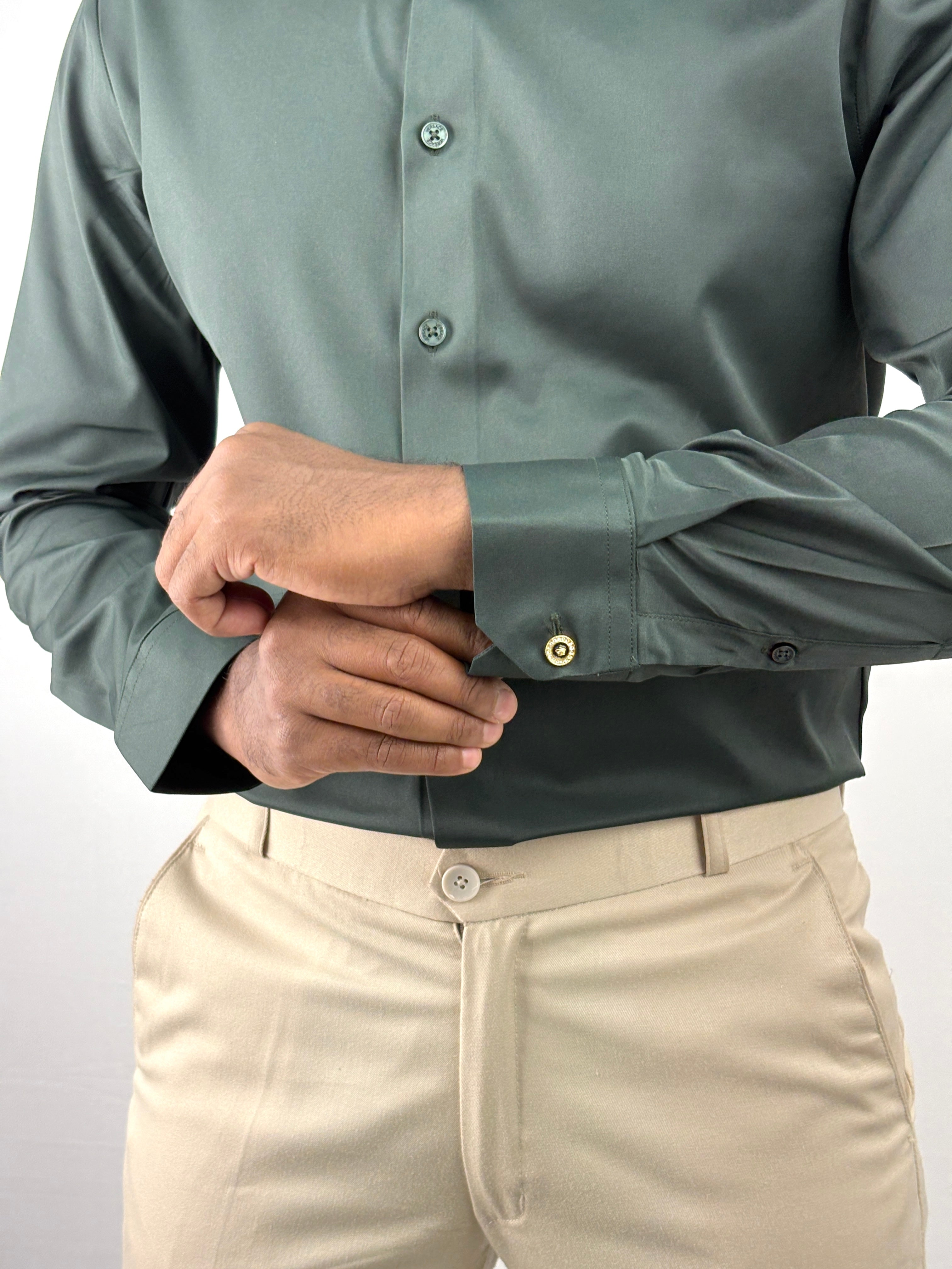 Dark Green Sateen Shirt