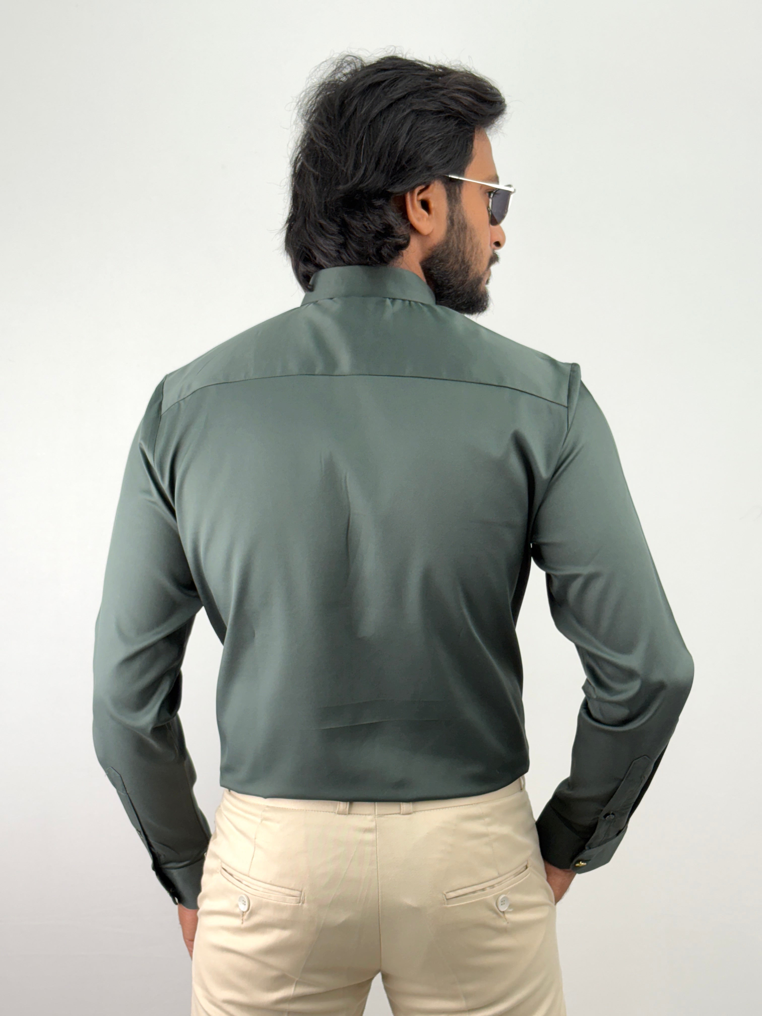 Dark Green Sateen Shirt