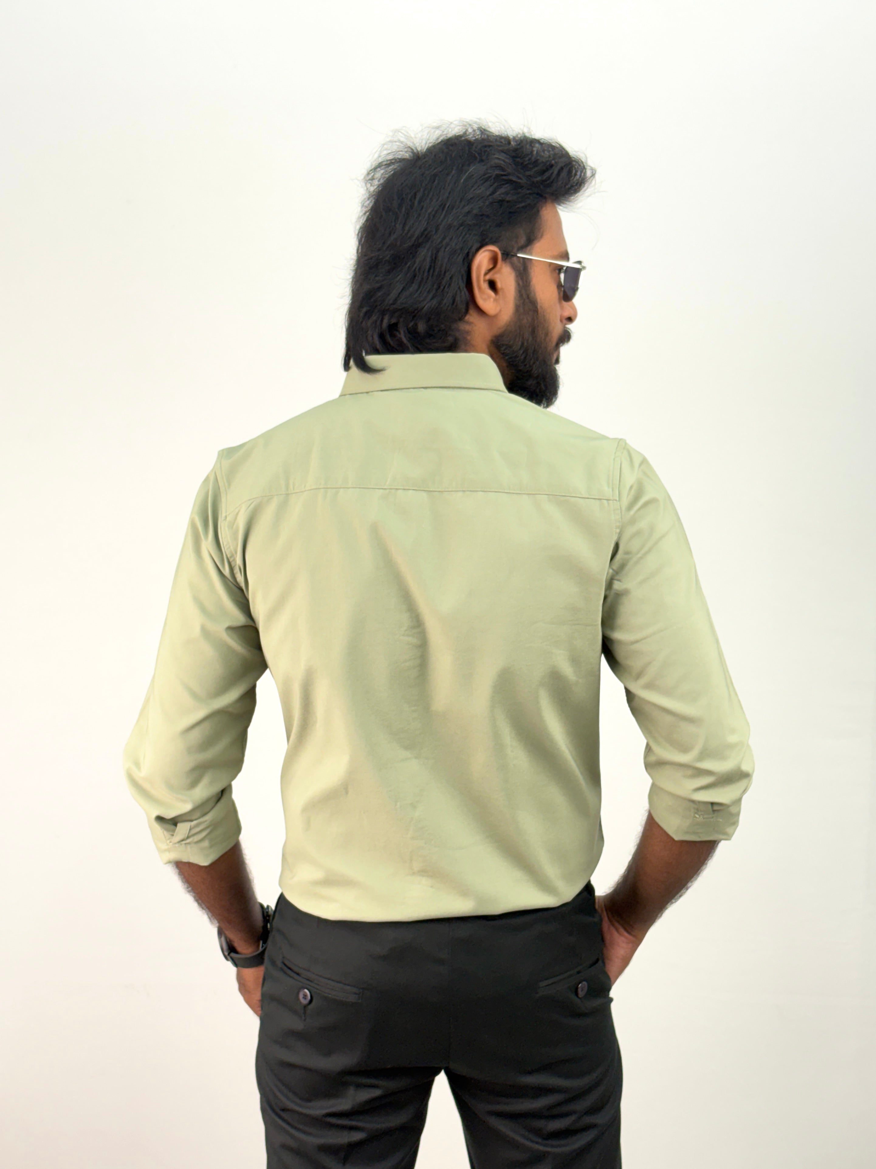 Green Plain Oxford Shirt