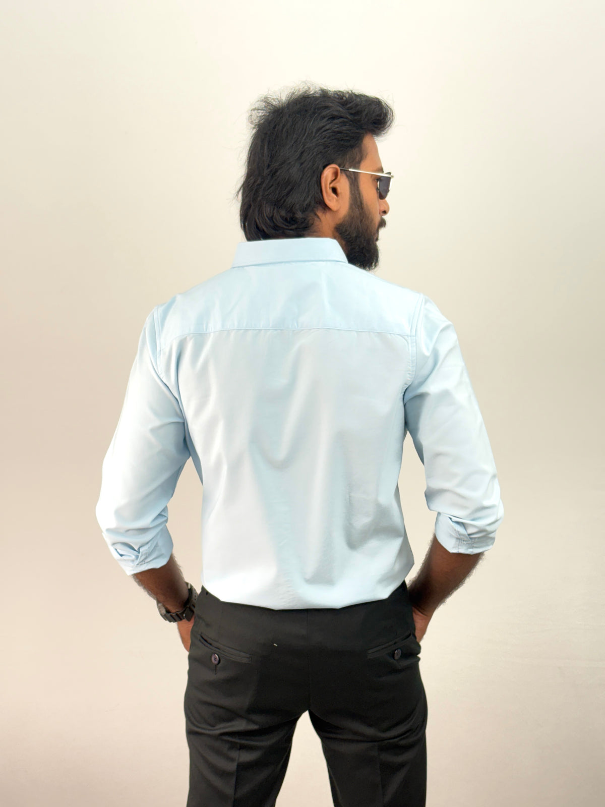 Ice Blue Plain Oxford Shirt