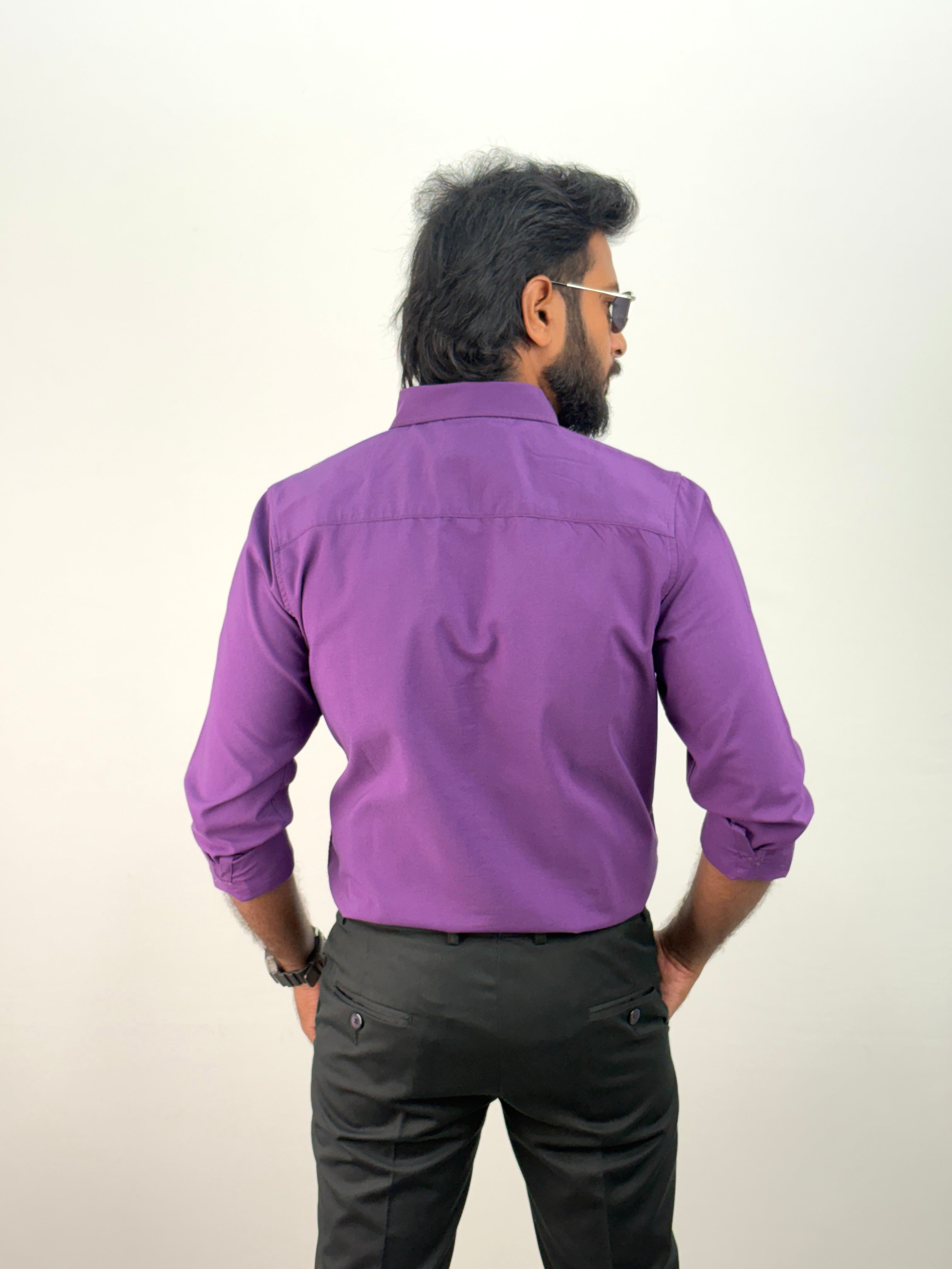 Purple Plain Oxford Shirt