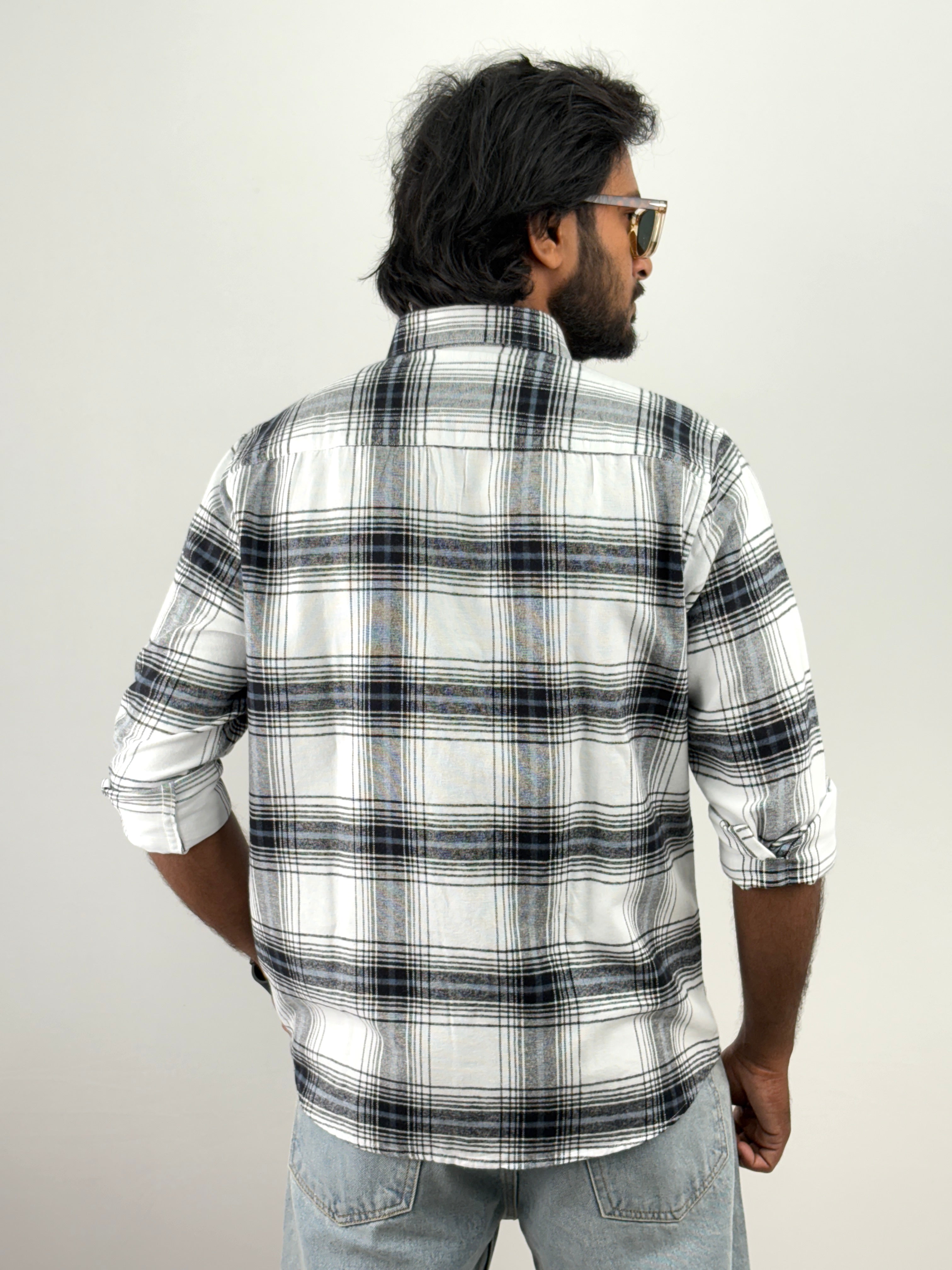White Black Flannel Shirts