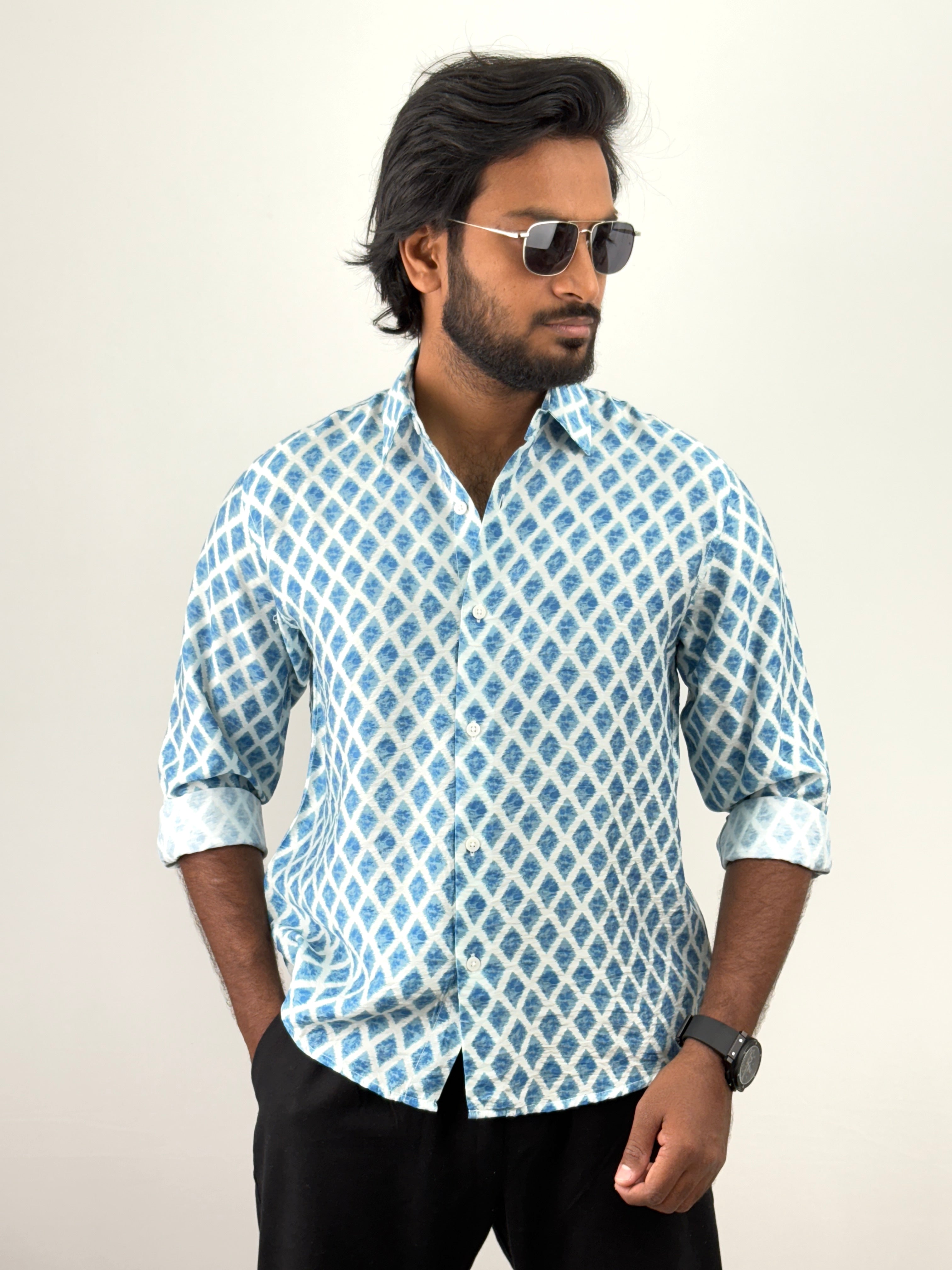 Blue Printed Shirts