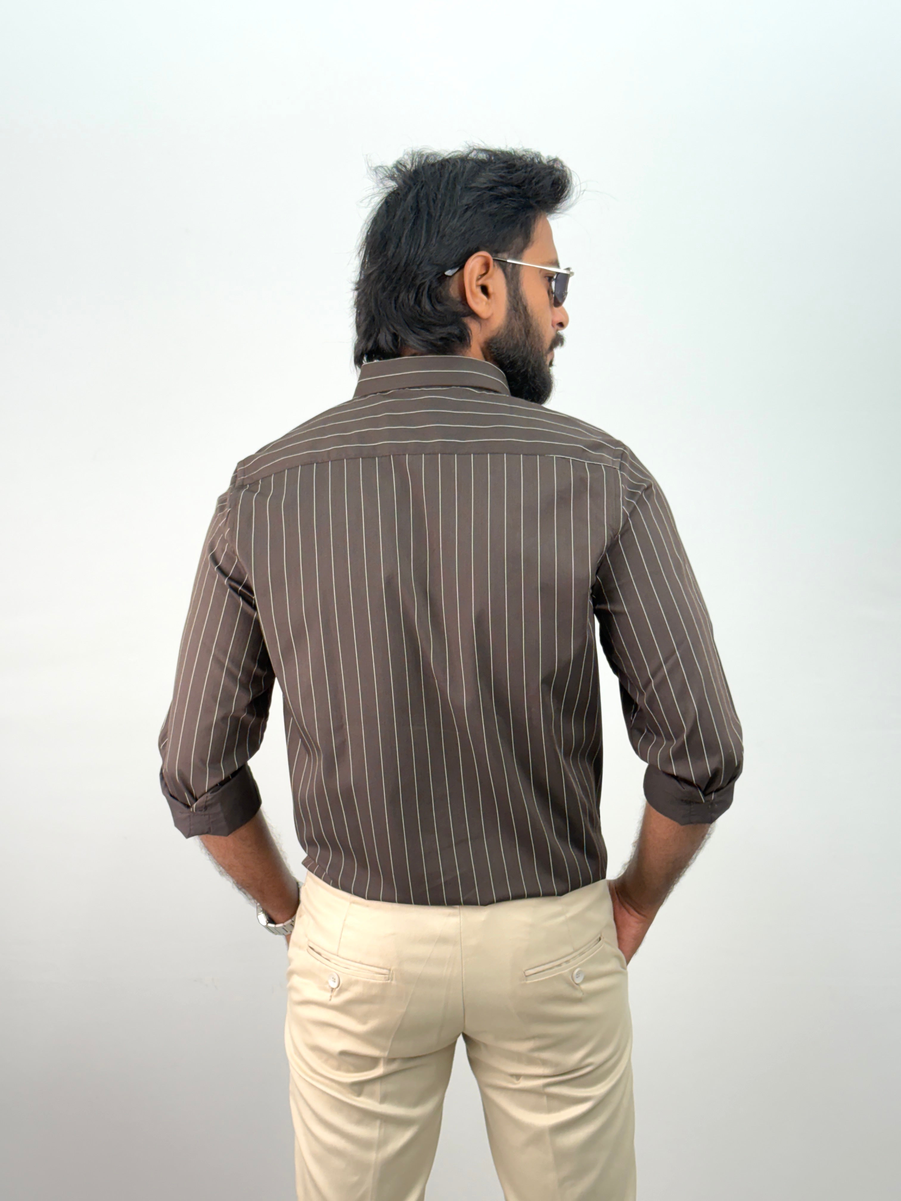 Brown IMP Stripe Shirt