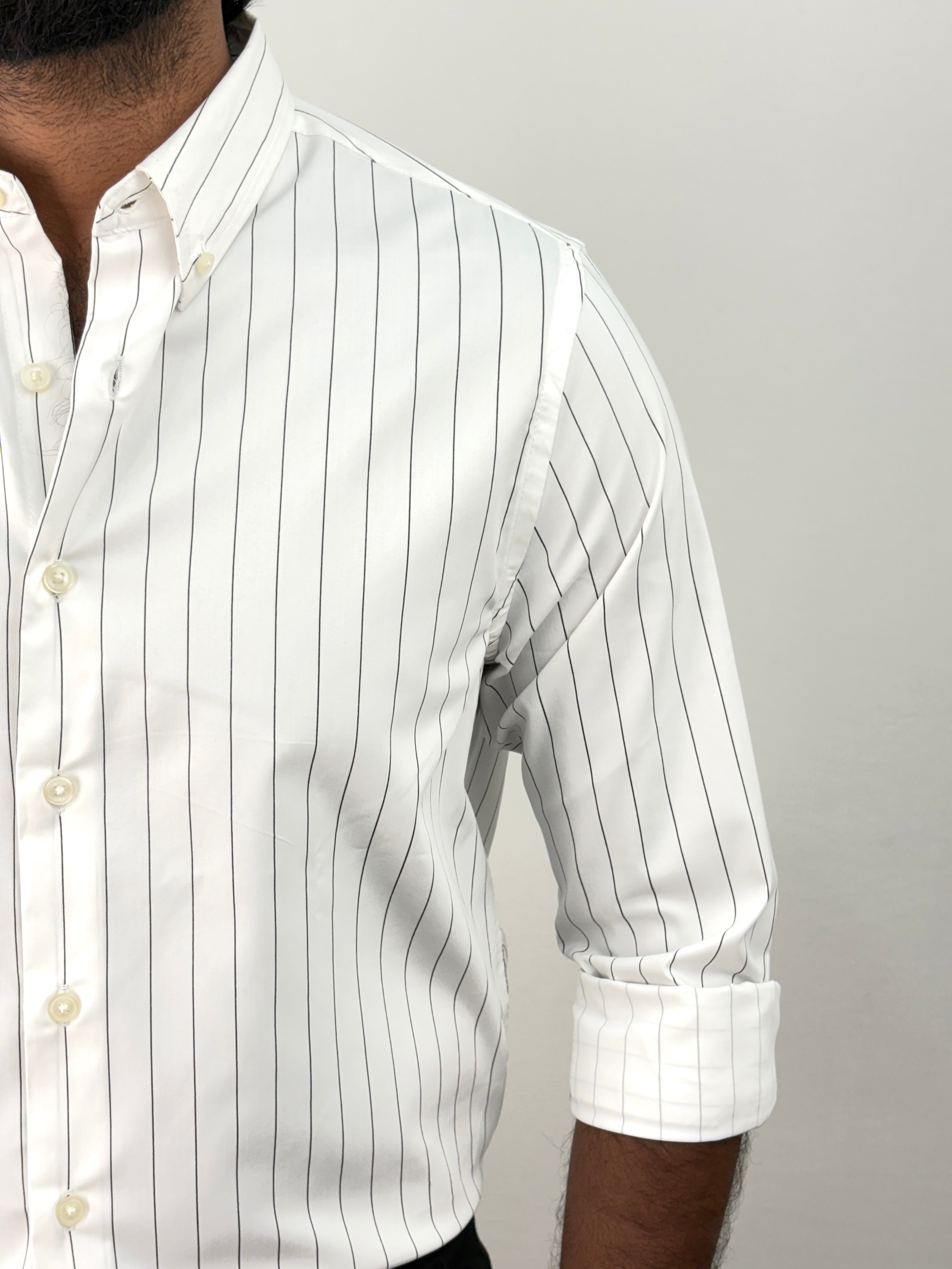 White IMP Stripe Shirt