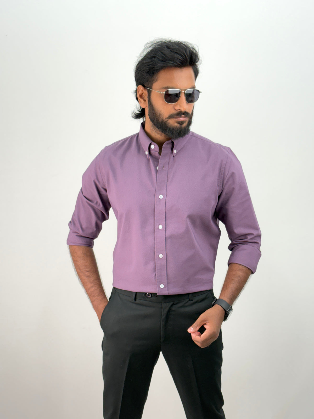 Lavendar Plain Oxford Shirt