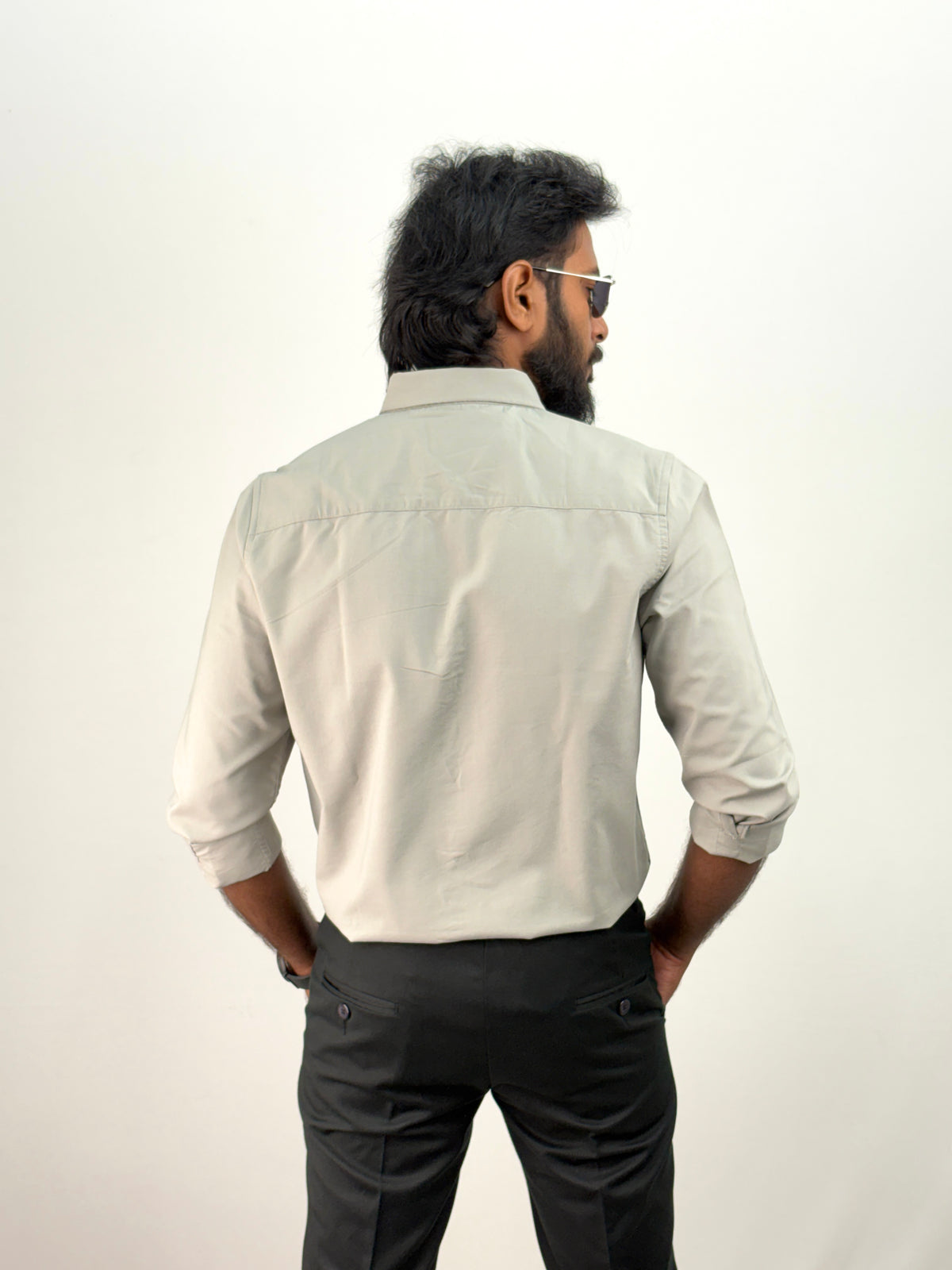 Grey Plain Oxford Shirt