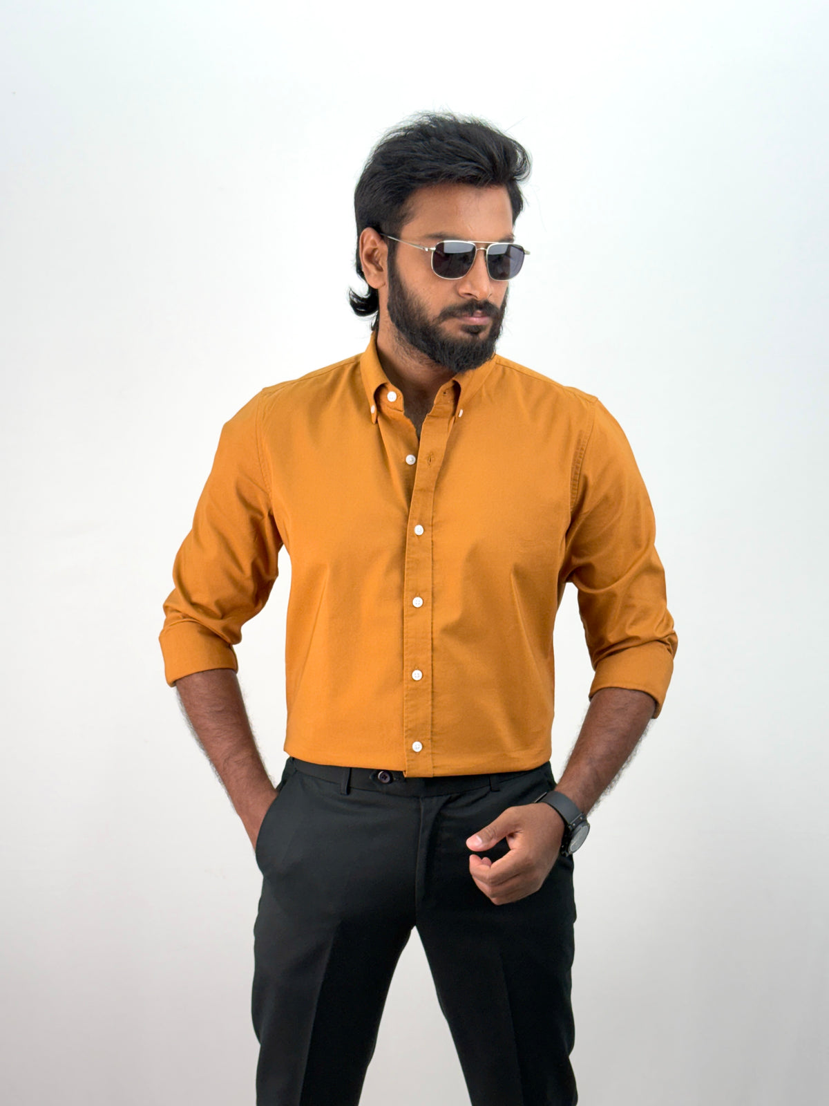 Mustard Plain Oxford Shirt