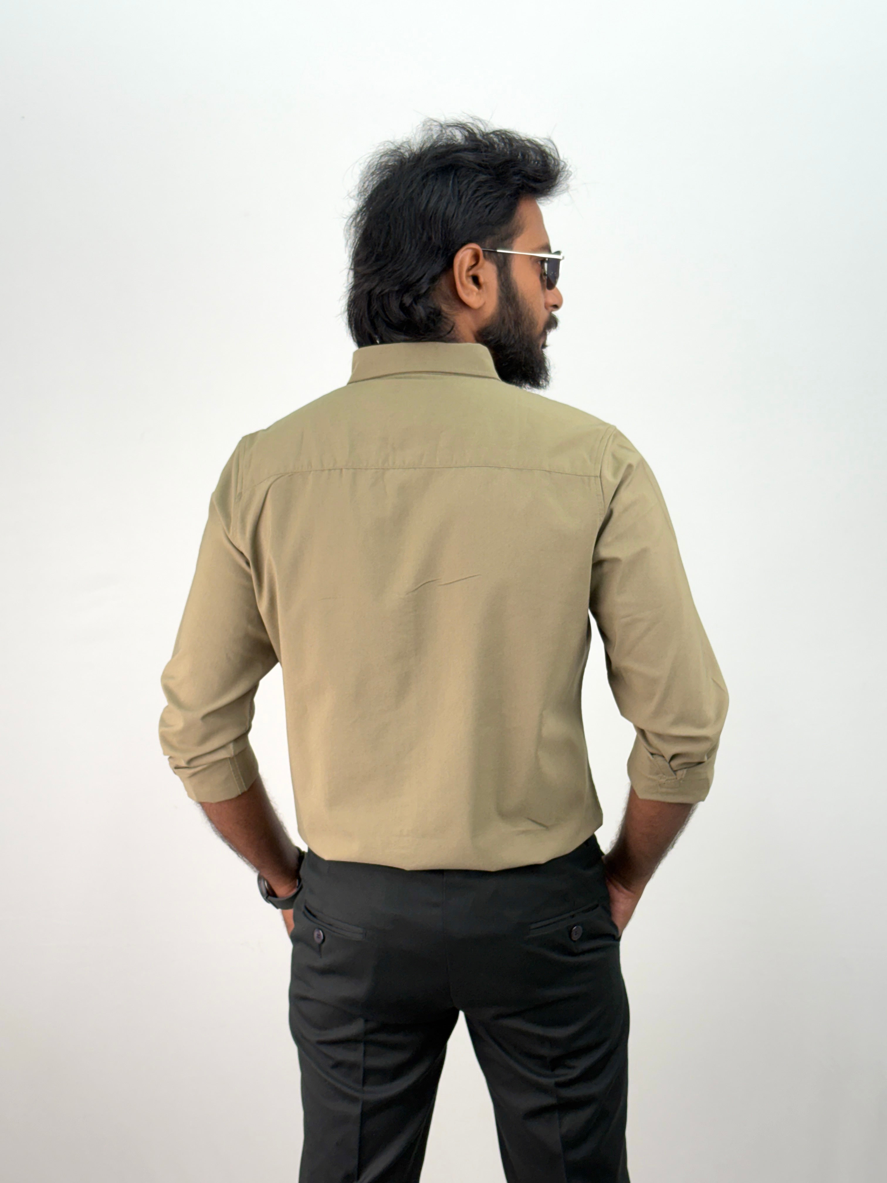 Olive Plain Oxford Shirt