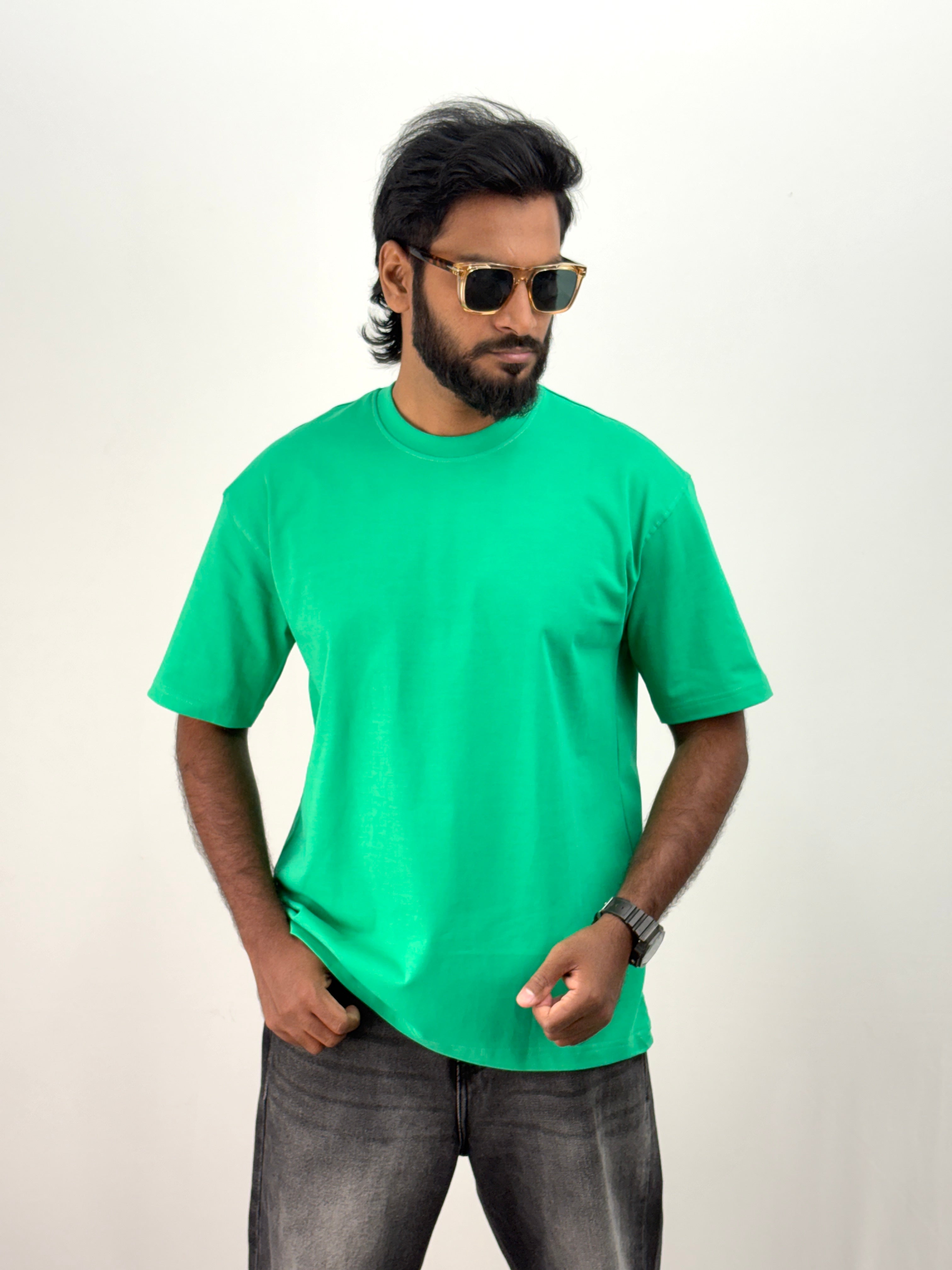Green Plain Oversized T-Shirt