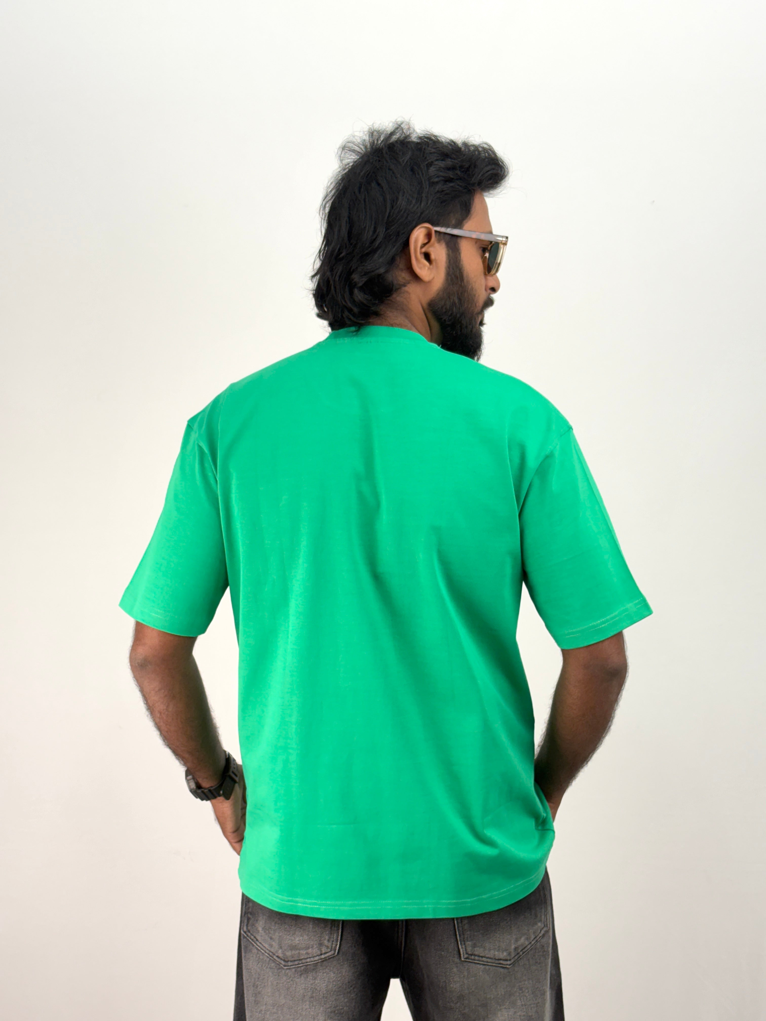 Green Plain Oversized T-Shirt