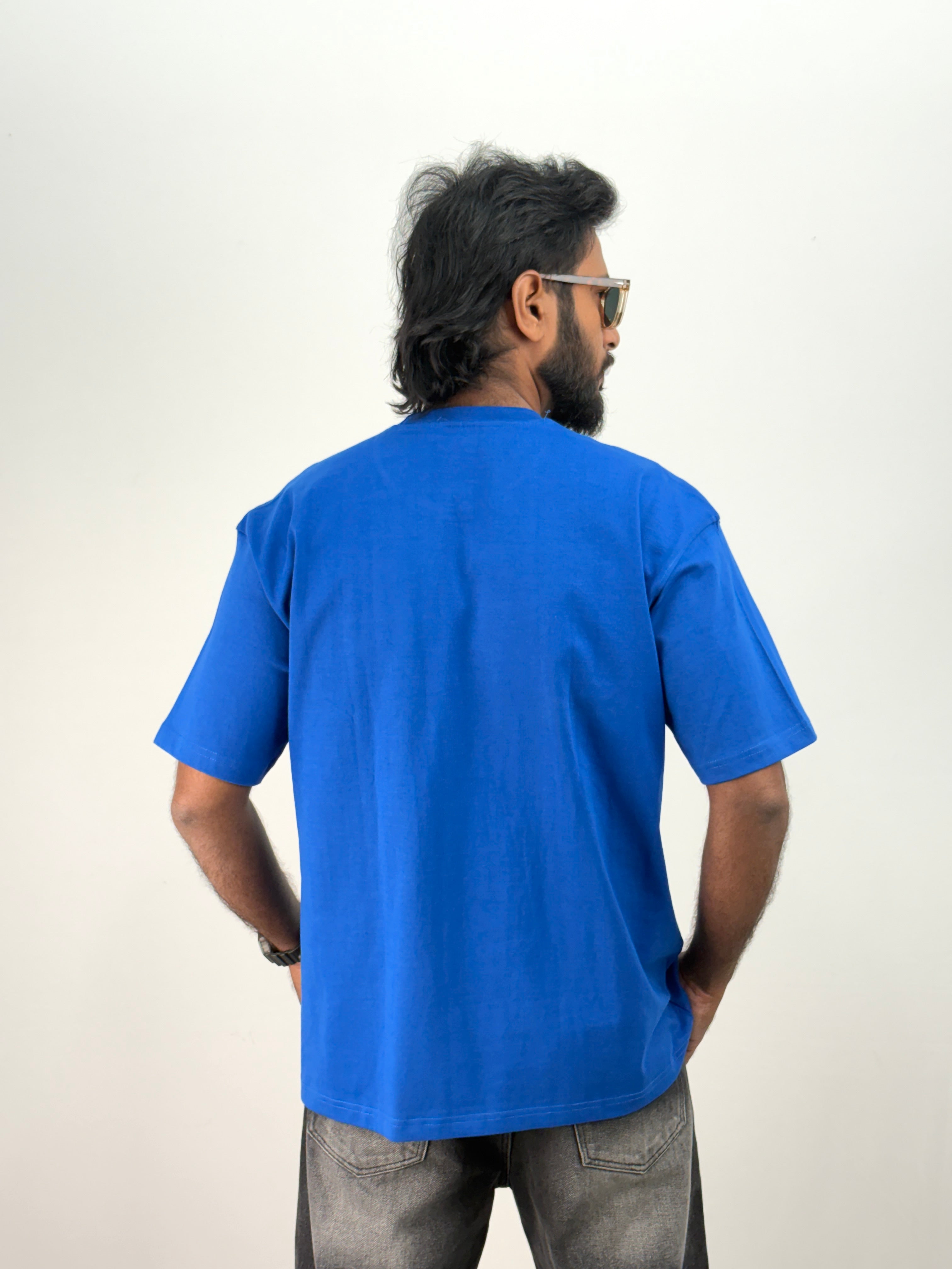 Blue Plain Oversized T-Shirt