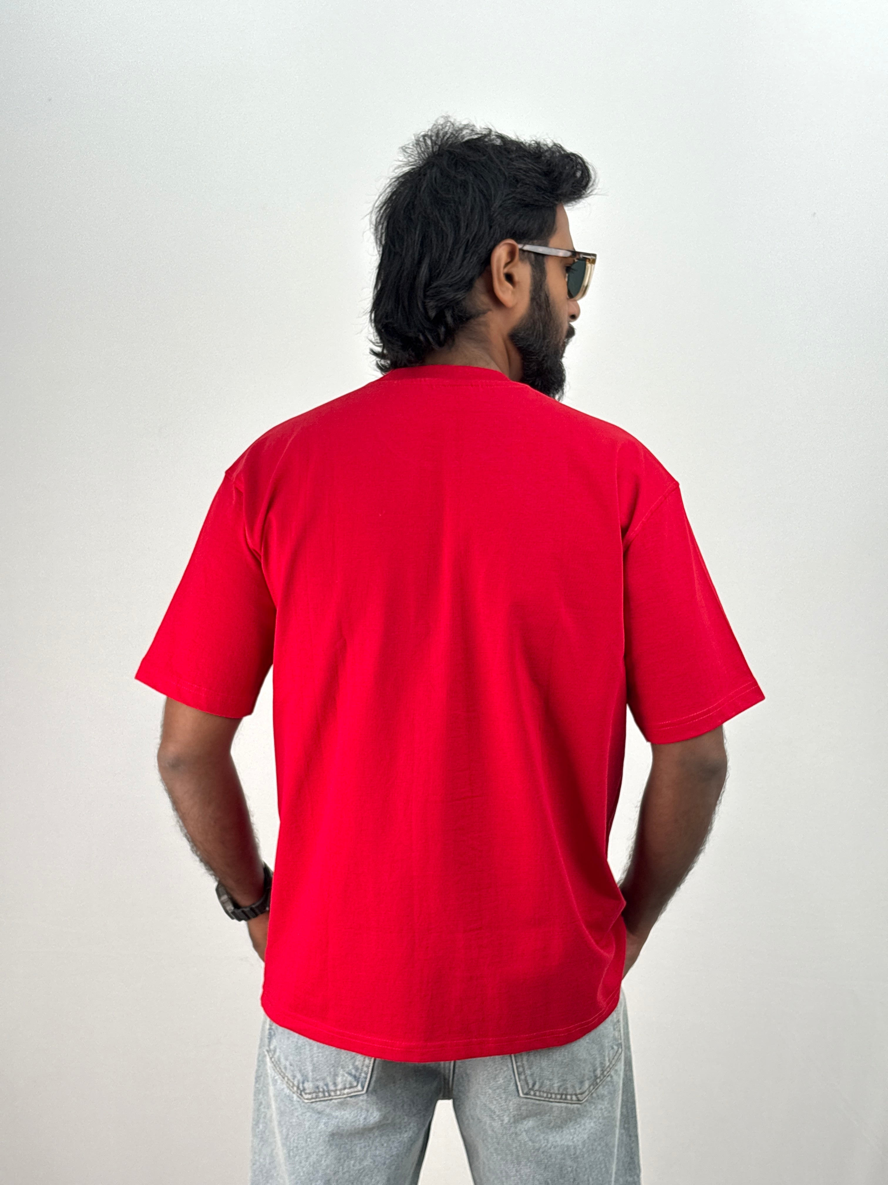 Red Plain Oversized T-Shirt