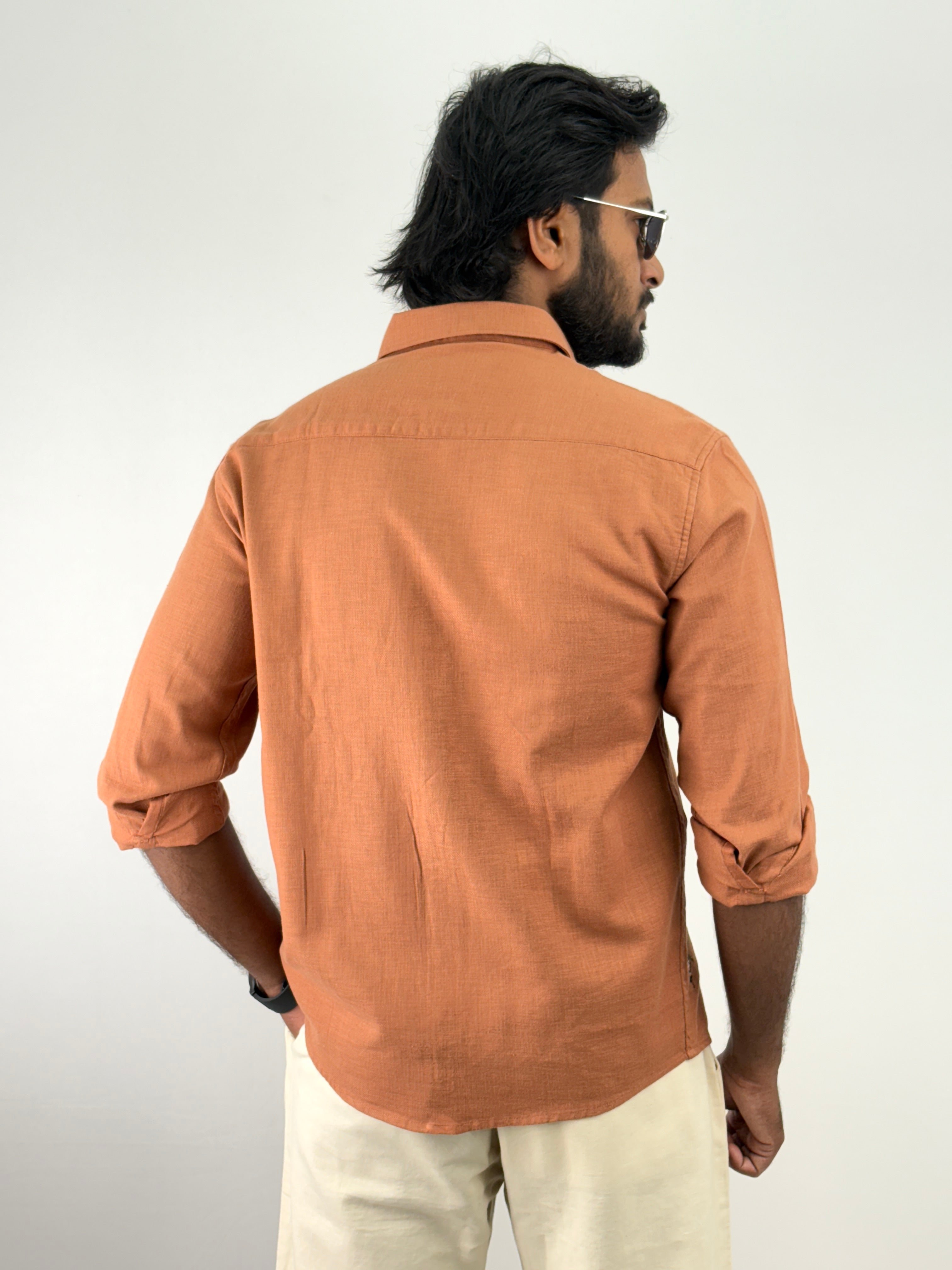 Rust Embroidery Shirt