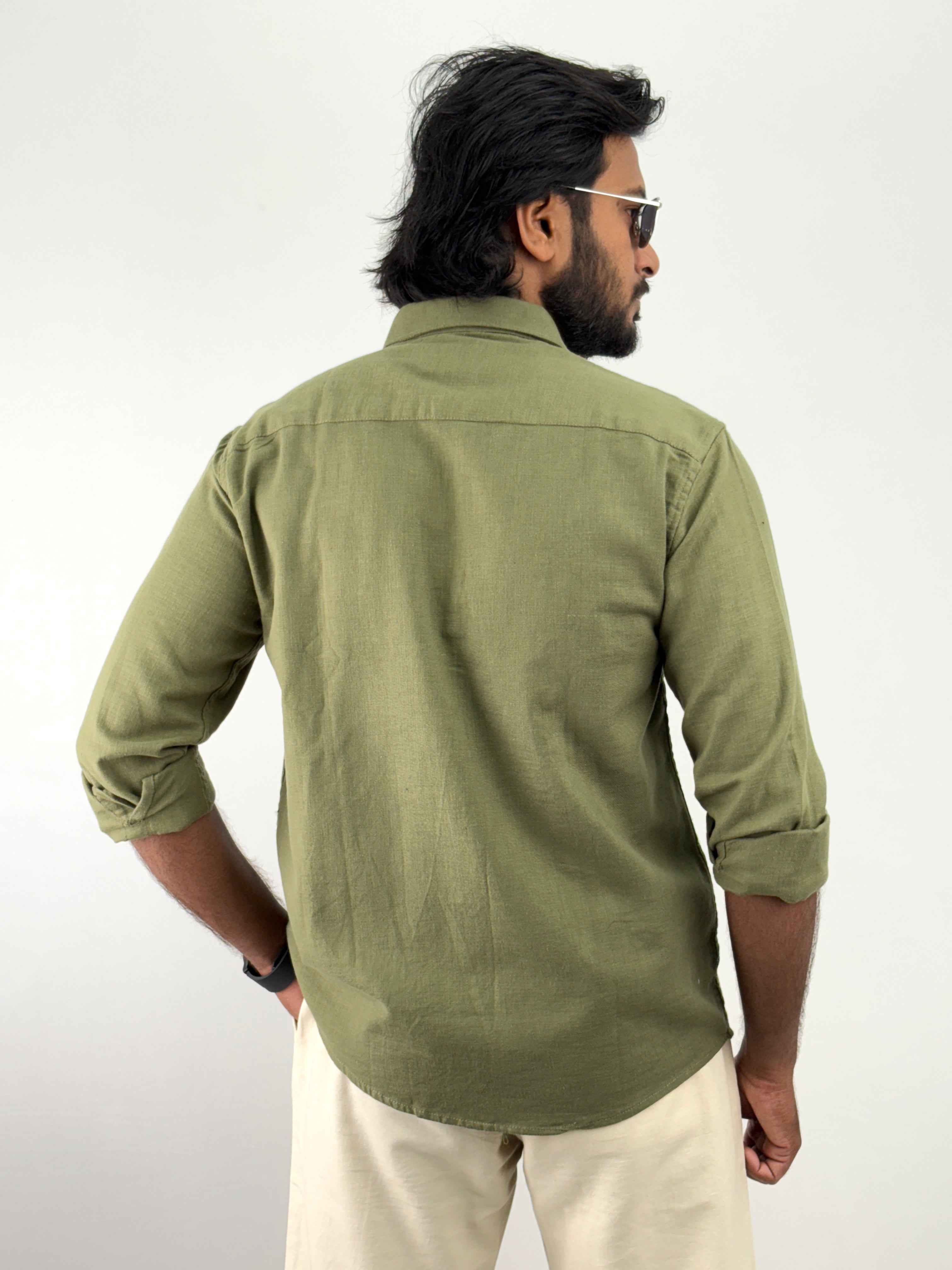 Olive Embroidery Shirt