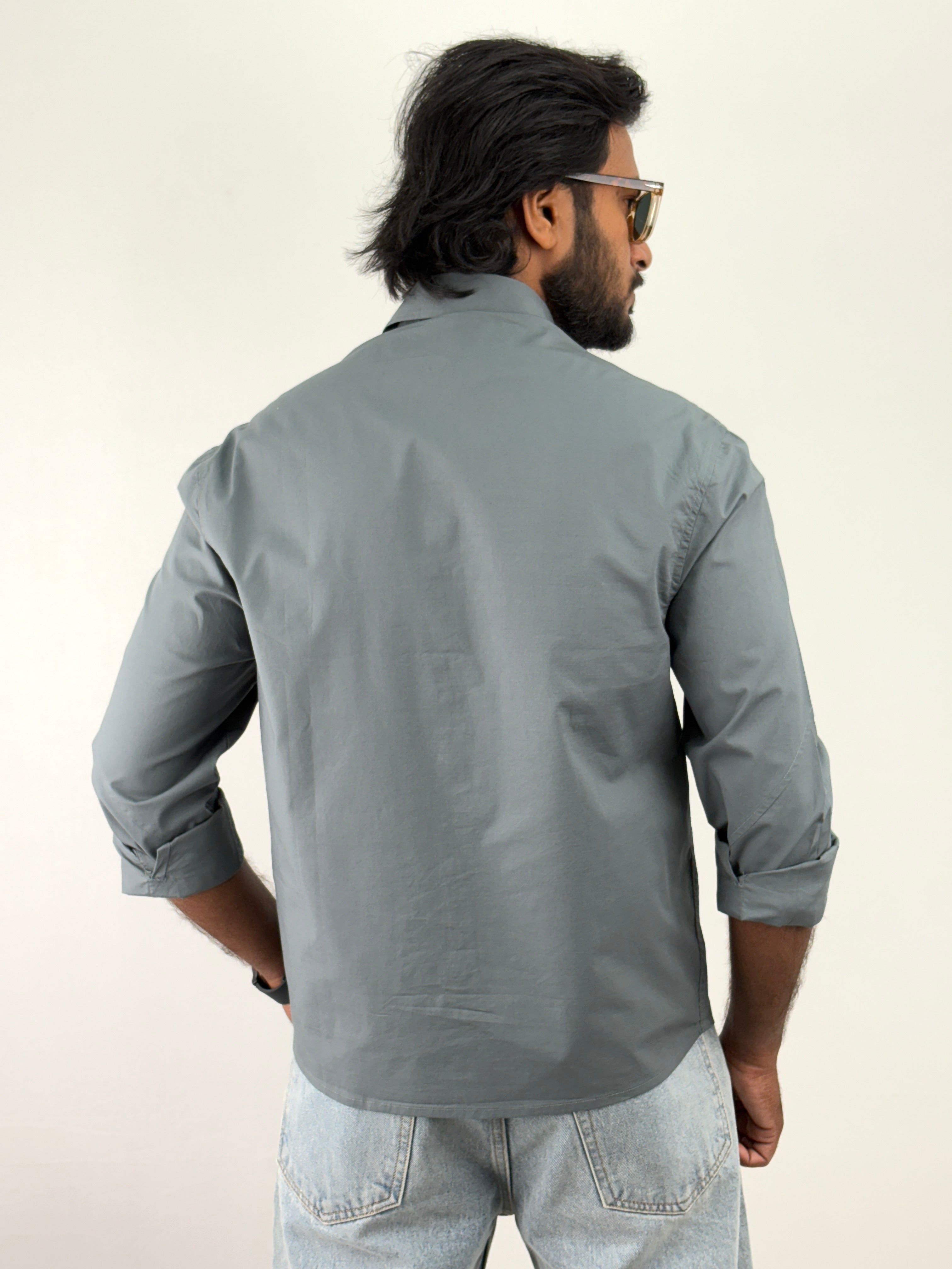 Teal Blue Oversized Shirt